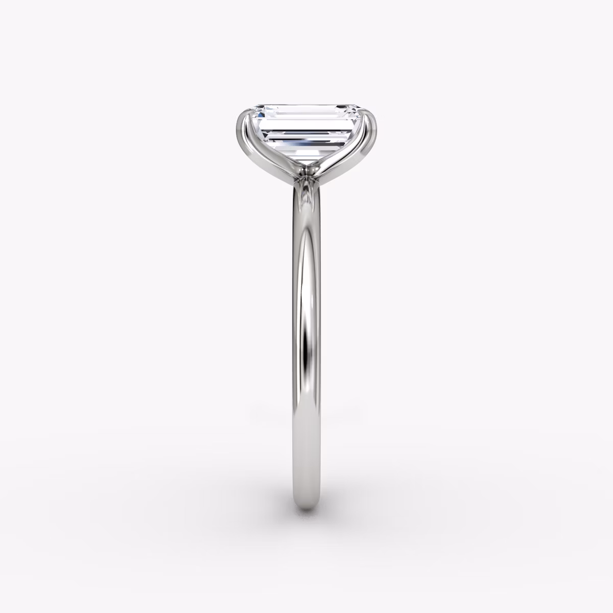 The Classic | Emerald | Platinum | bandAccent: Plain | bandWidth: standard | diamondOrientation: vertical | caratWeight: other
