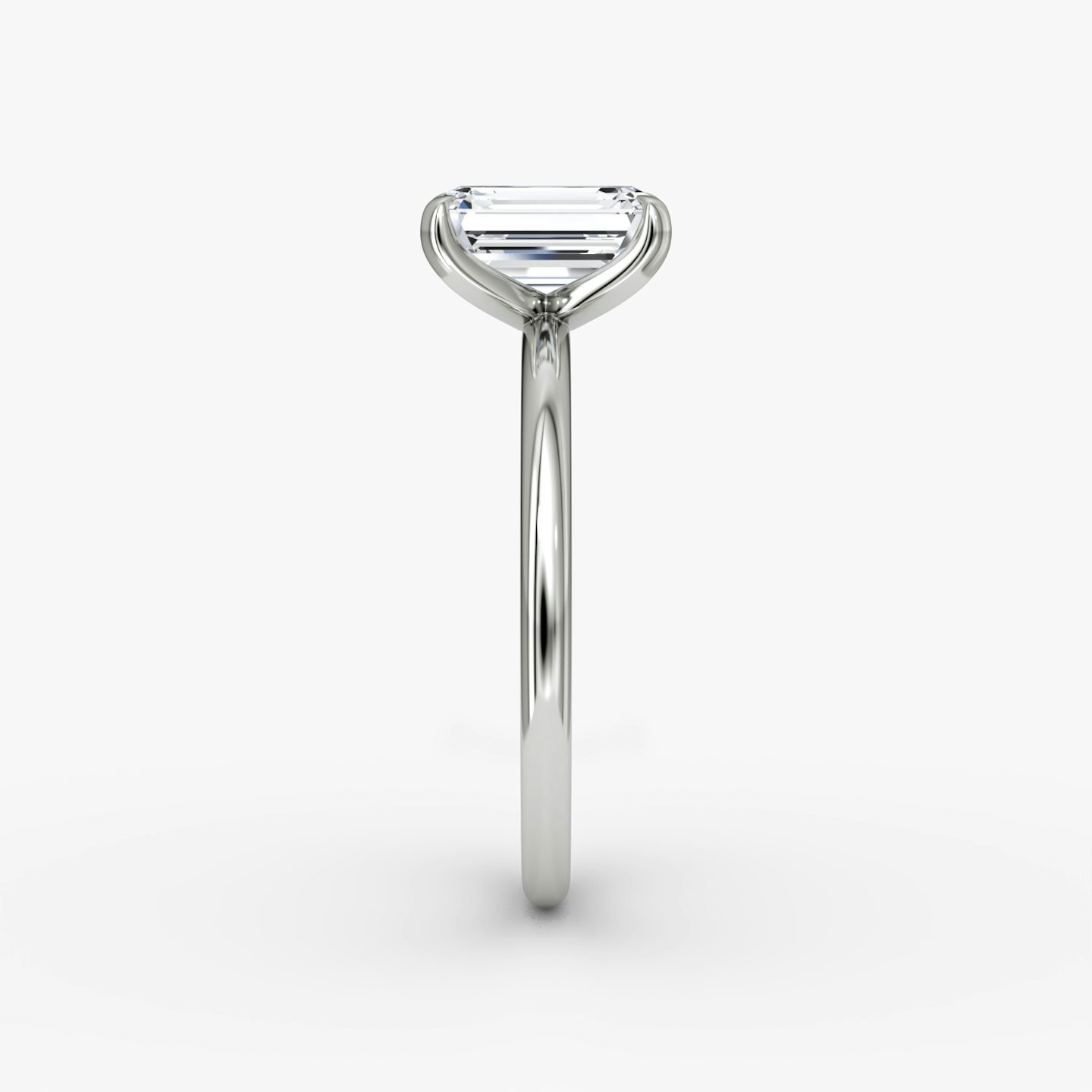 The Classic | Emerald | Platinum | bandAccent: Plain | bandWidth: standard | diamondOrientation: vertical | caratWeight: other