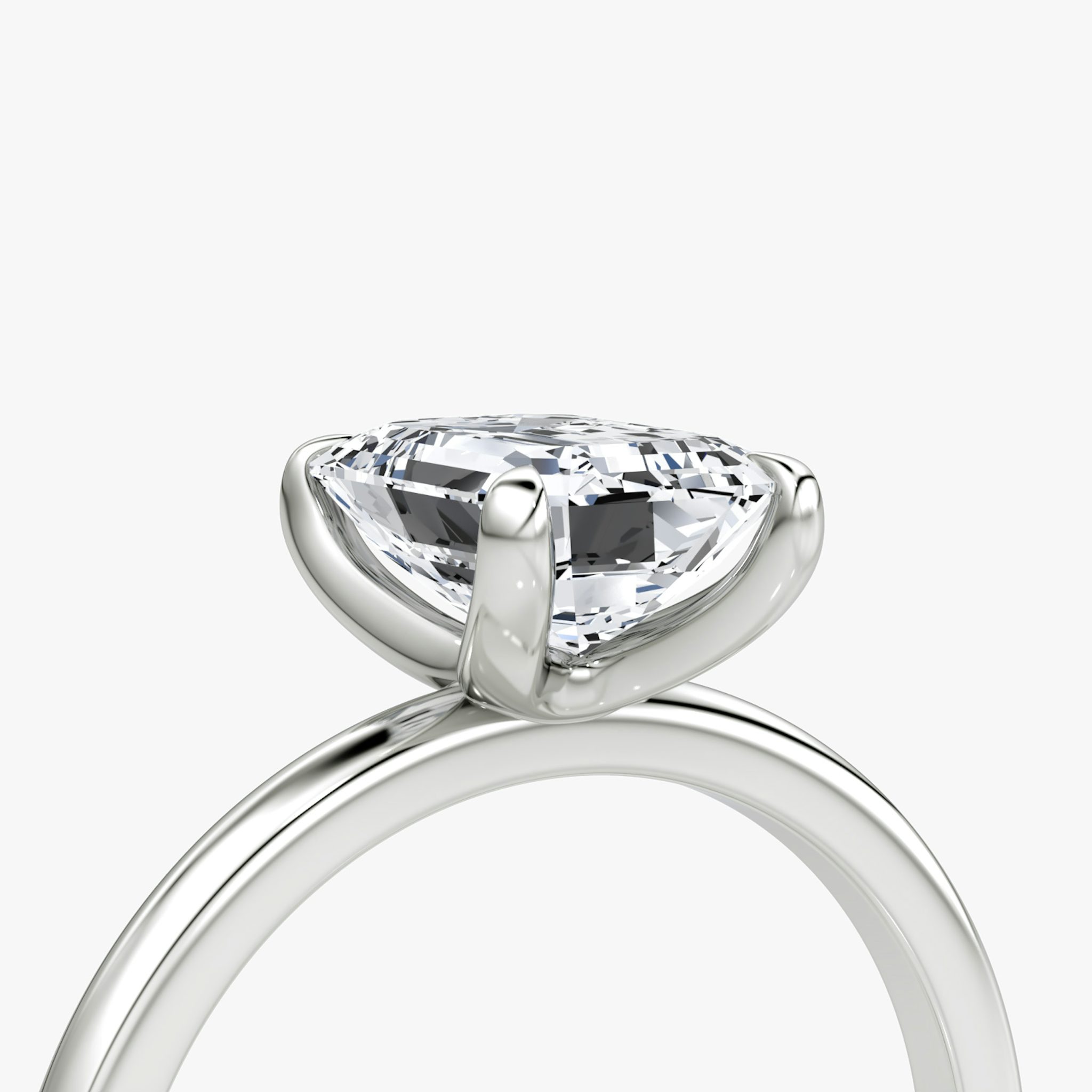The Classic | Emerald | Platinum | bandAccent: Plain | bandWidth: standard | diamondOrientation: vertical | caratWeight: other