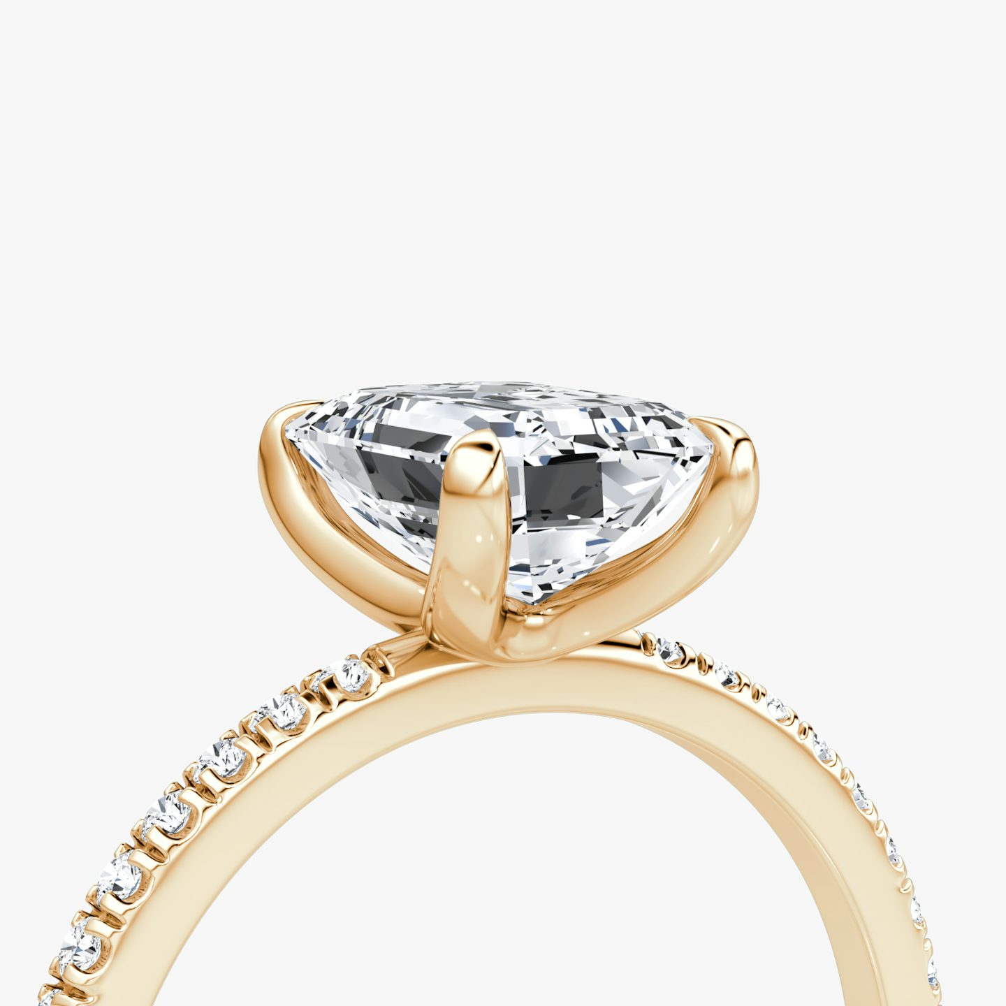 The Classic | Emerald | 14k | Rose Gold | bandAccent: Pavé | bandWidth: standard | diamondOrientation: vertical | caratWeight: other