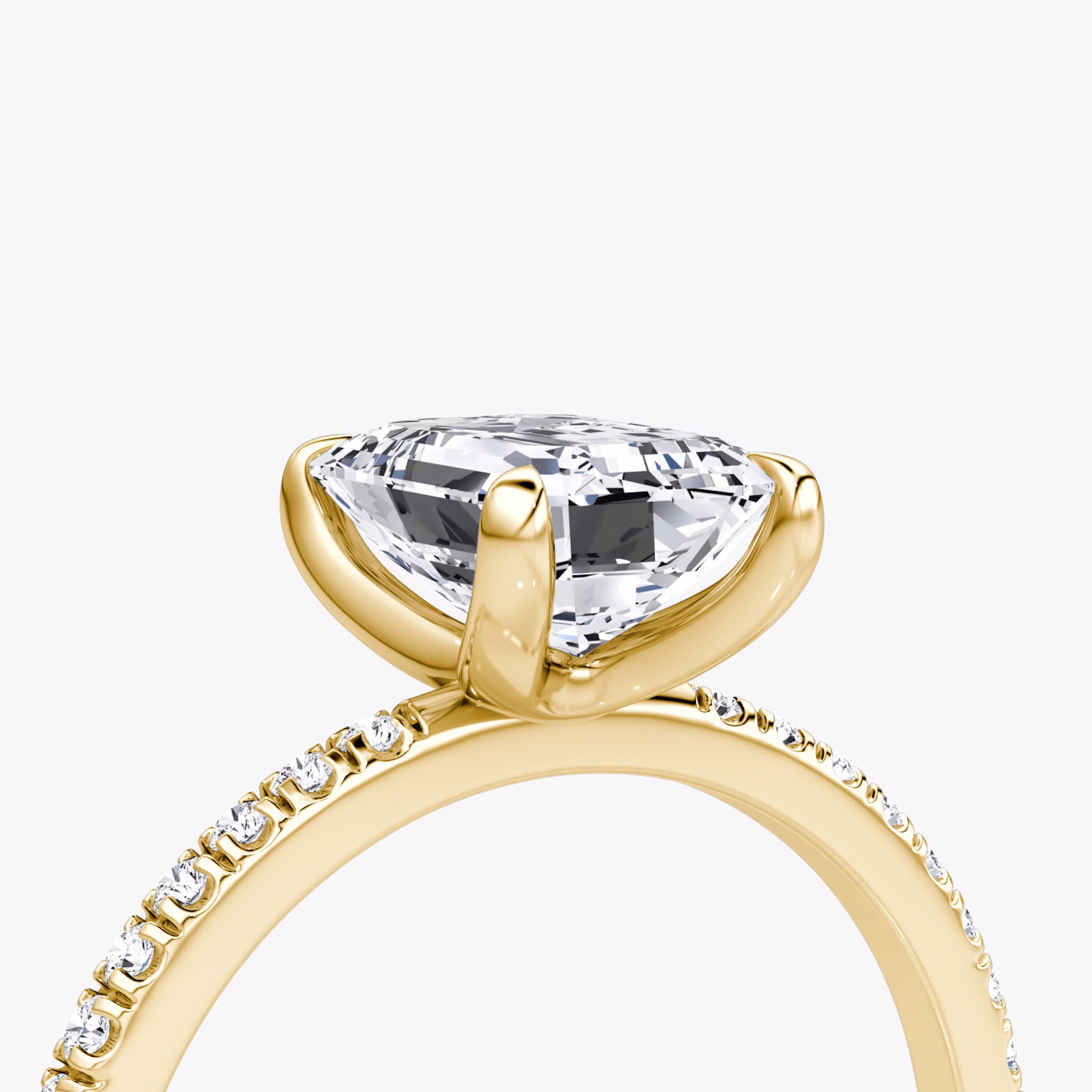 The Classic | Emerald | 18k | Yellow Gold | bandAccent: Pavé | bandWidth: standard | diamondOrientation: vertical | caratWeight: other