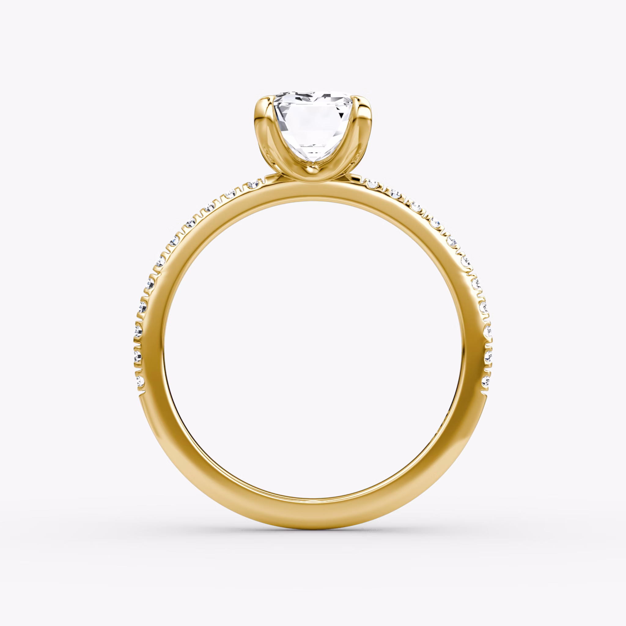 The Classic | Emerald | 18k | Yellow Gold | bandAccent: Pavé | bandWidth: standard | diamondOrientation: vertical | caratWeight: other