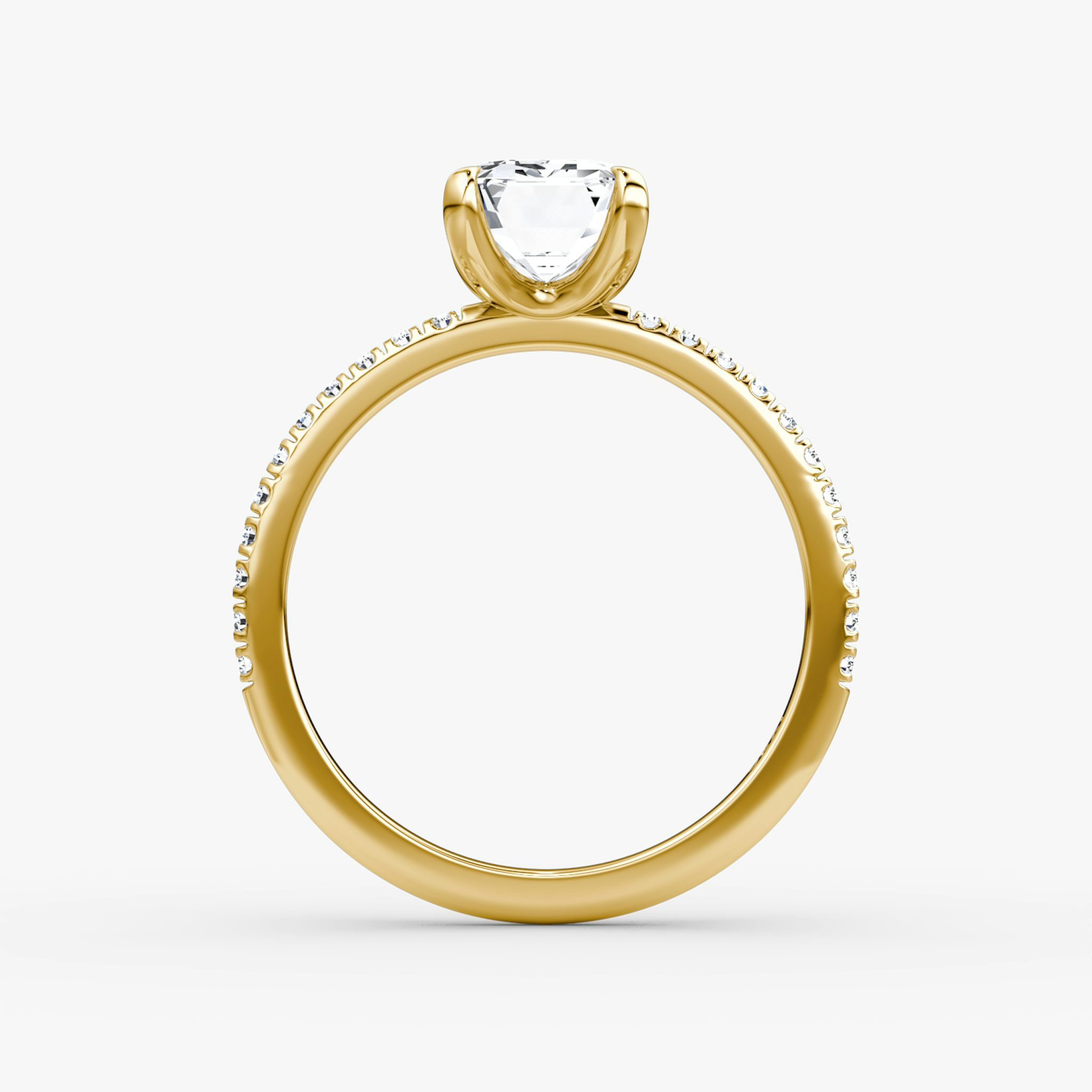 The Classic | Emerald | 18k | Yellow Gold | bandAccent: Pavé | bandWidth: standard | diamondOrientation: vertical | caratWeight: other