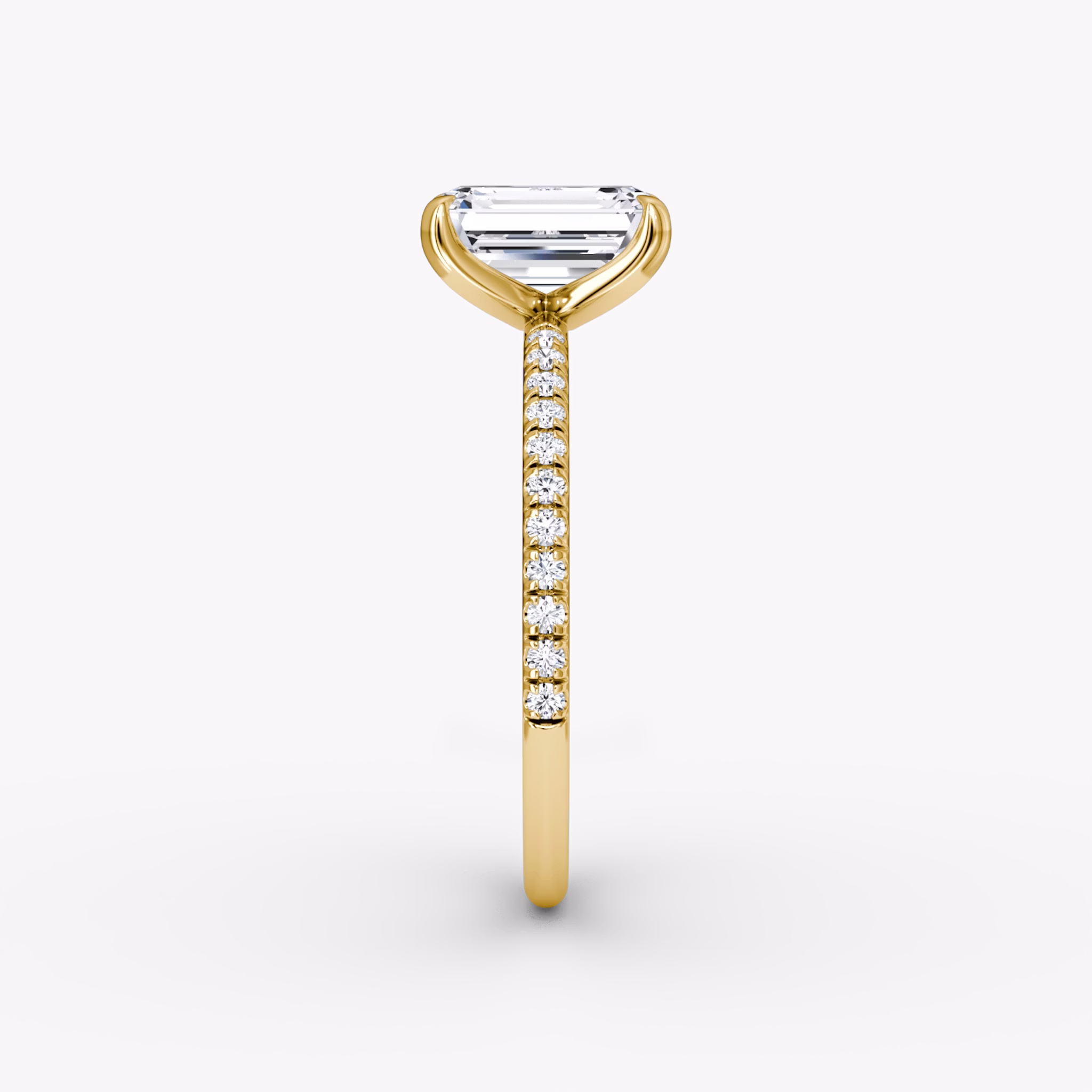 The Classic | Emerald | 18k | Yellow Gold | bandAccent: Pavé | bandWidth: standard | diamondOrientation: vertical | caratWeight: other