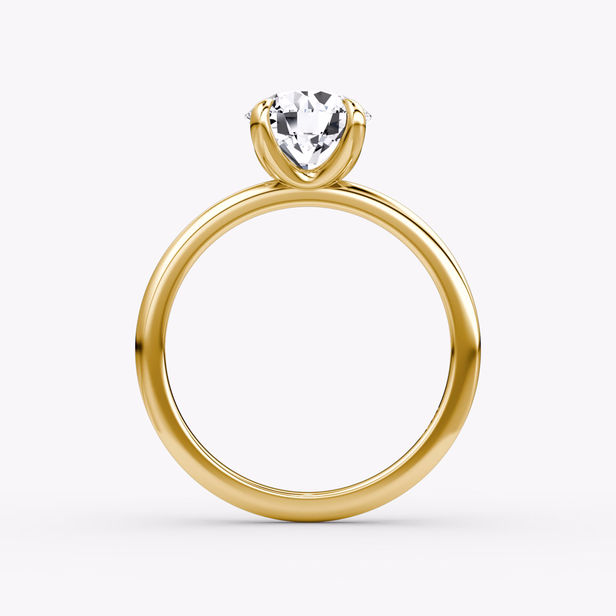 The Classic | Round Brilliant | 18k | Yellow Gold | bandAccent: Plain | bandWidth: standard | caratWeight: 2.0ct | diamondOrientation: vertical