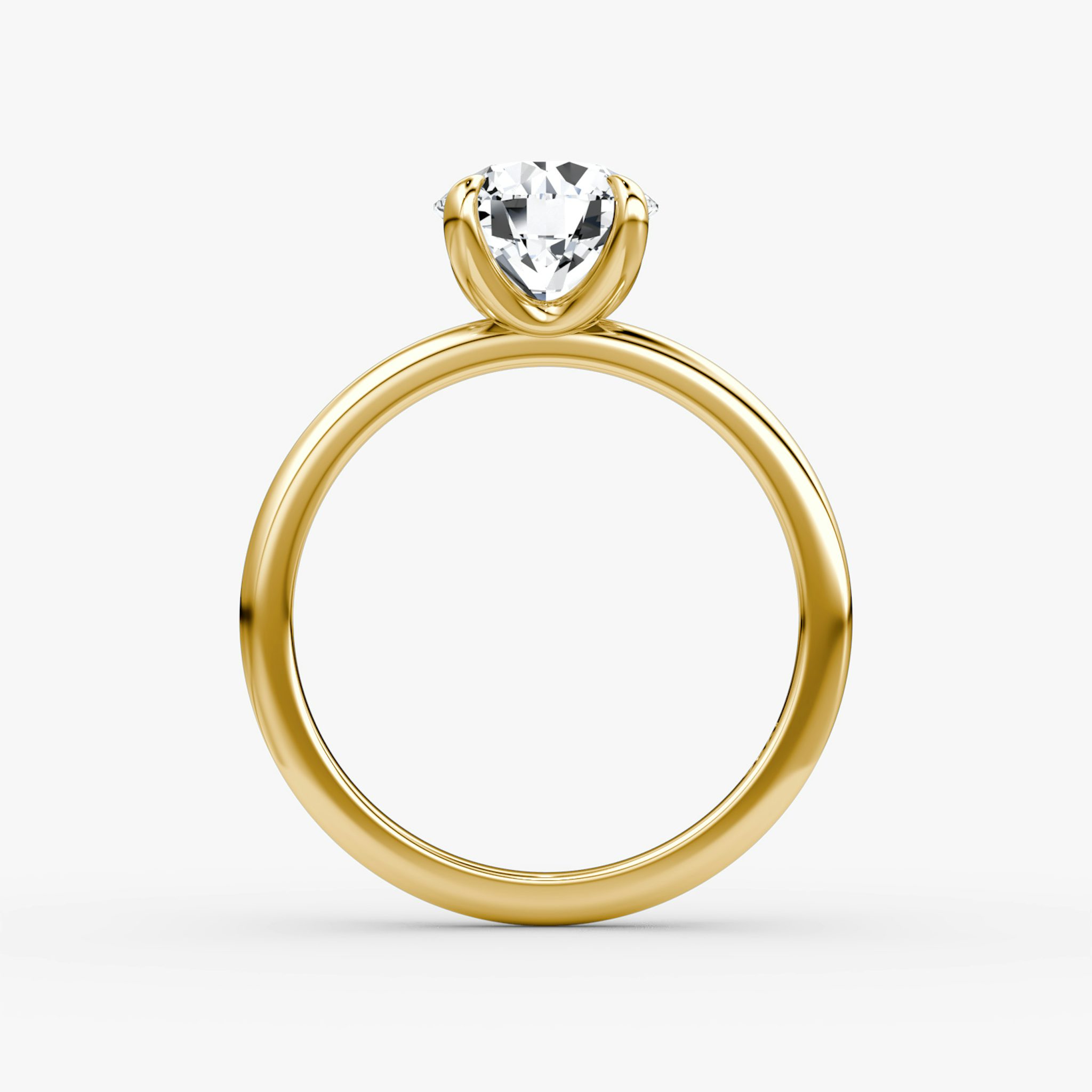 The Classic | Round Brilliant | 18k | Yellow Gold | bandAccent: Plain | bandWidth: standard | caratWeight: 2.0ct | diamondOrientation: vertical