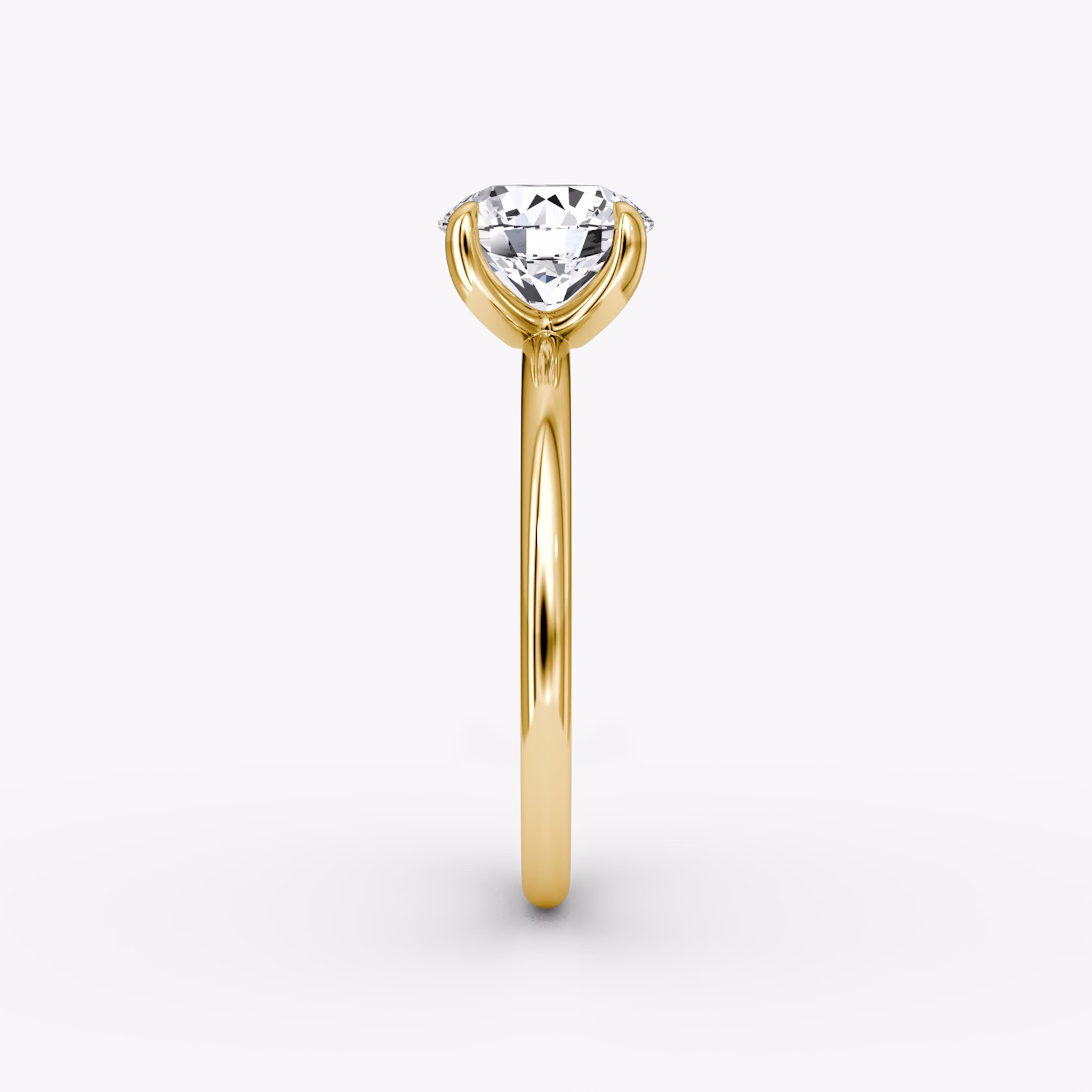 The Classic | Round Brilliant | 18k | Yellow Gold | bandAccent: Plain | bandWidth: standard | caratWeight: 2.0ct | diamondOrientation: vertical