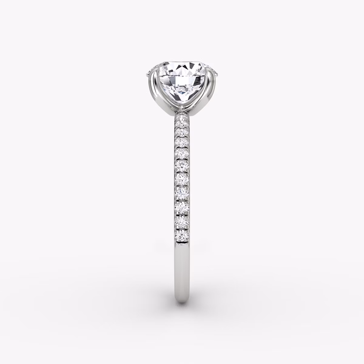 The Classic | Round Brilliant | Platinum | bandAccent: Plain | bandWidth: standard | caratWeight: 1.0ct | diamondOrientation: vertical