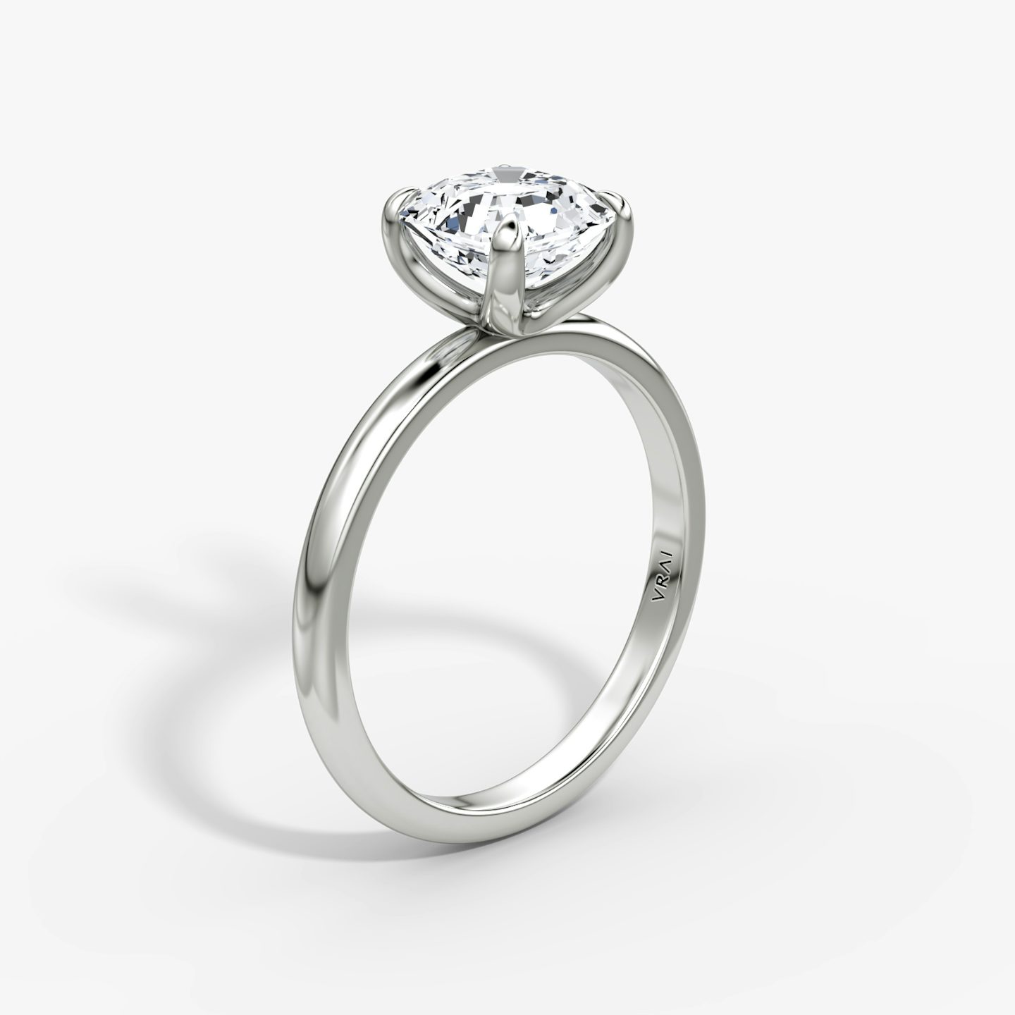 The Classic | Asscher | 18k | White Gold | bandAccent: Plain | bandWidth: large | diamondOrientation: vertical | caratWeight: other