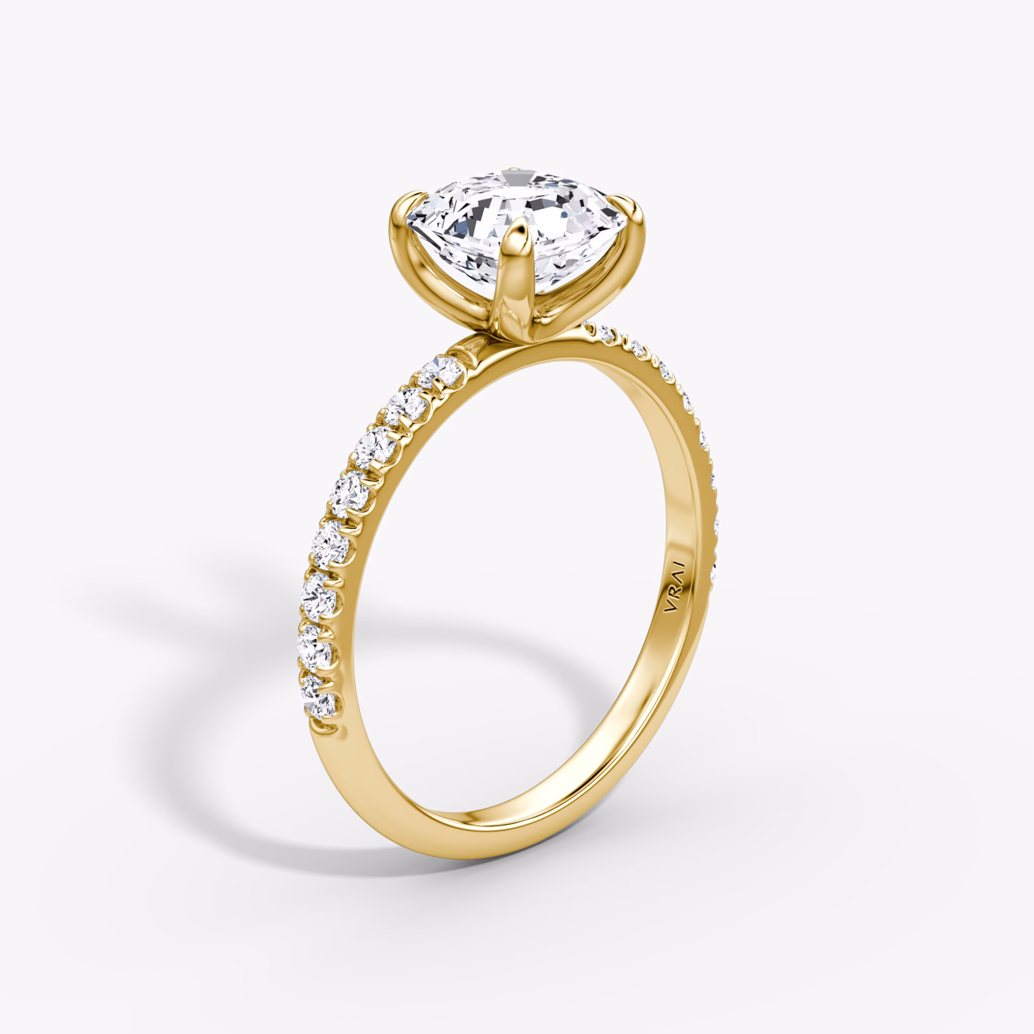 The Classic | Asscher | 18k | Yellow Gold | bandAccent: Pavé | bandWidth: large | diamondOrientation: vertical | caratWeight: other