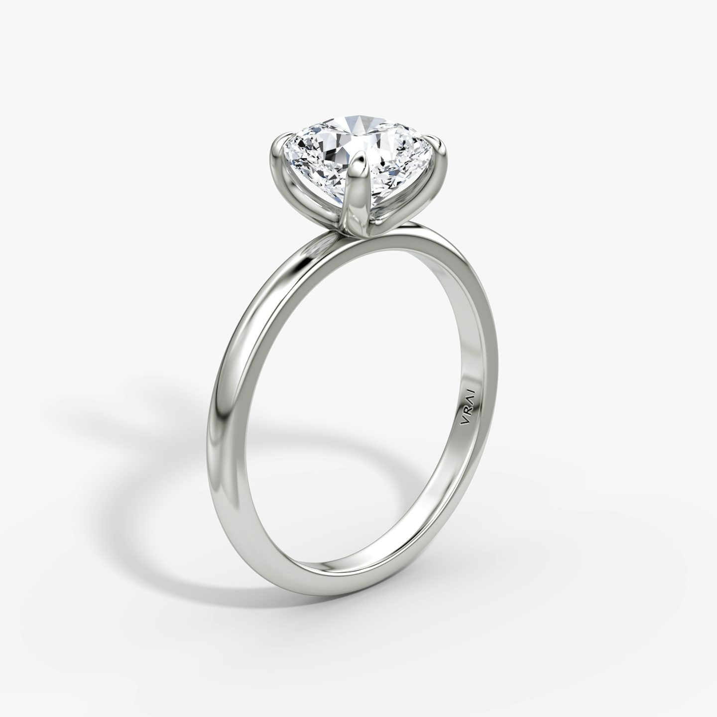 The Classic | Cushion | Platinum | bandAccent: Plain | bandWidth: large | diamondOrientation: vertical | caratWeight: other