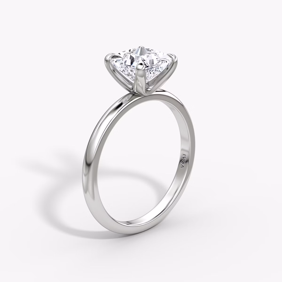 The Classic | Princess | 18k | White Gold | bandAccent: Plain | bandWidth: large | diamondOrientation: vertical | caratWeight: other