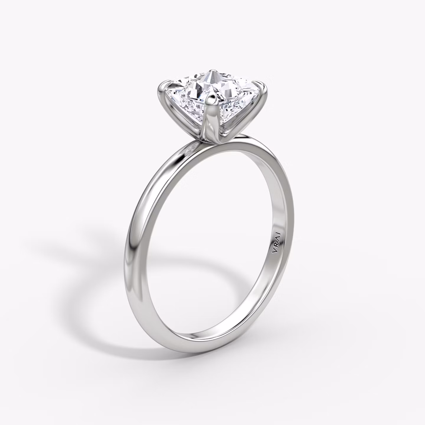 The Classic | Princess | Platinum | bandAccent: Plain | bandWidth: large | diamondOrientation: vertical | caratWeight: other