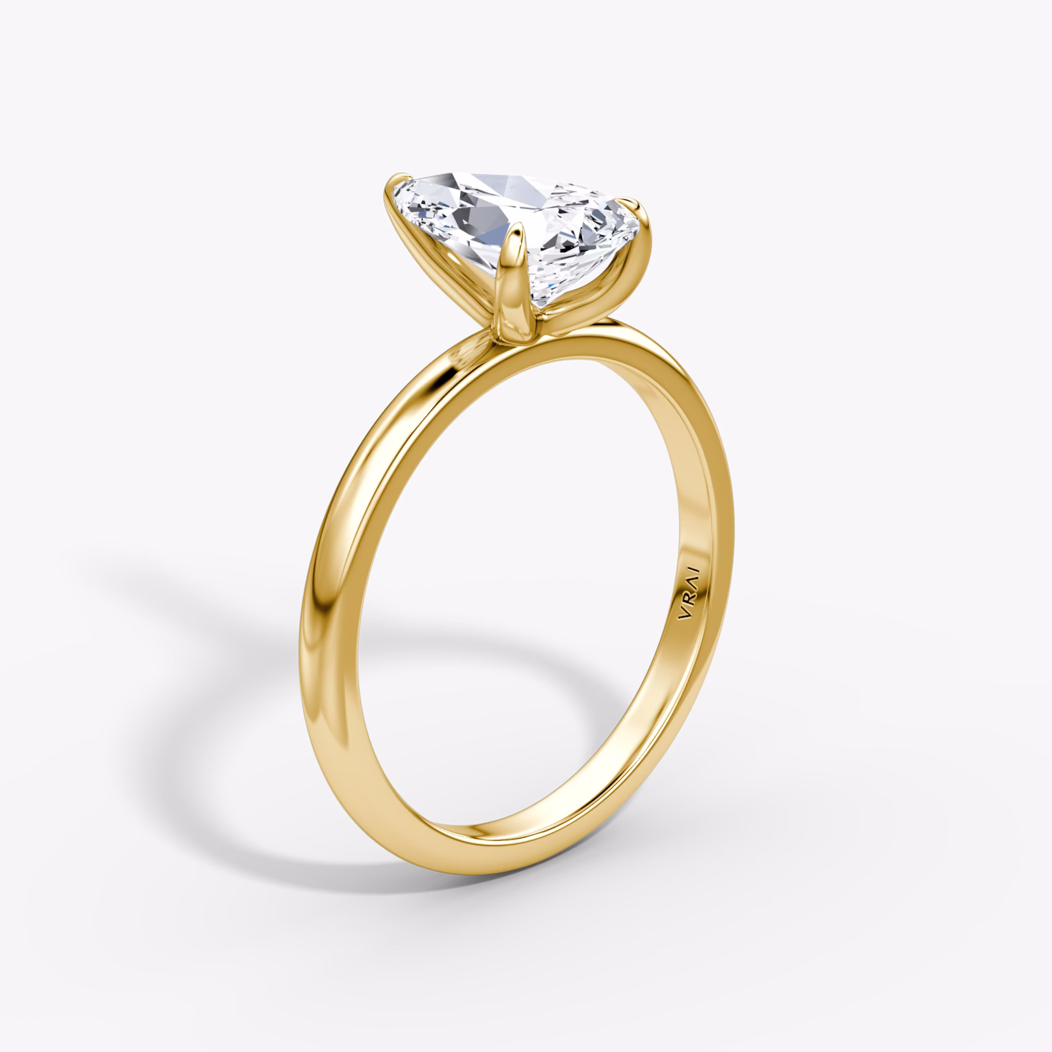 The Classic | Pear | 18k | Yellow Gold | bandAccent: Plain | bandWidth: large | diamondOrientation: vertical | caratWeight: other