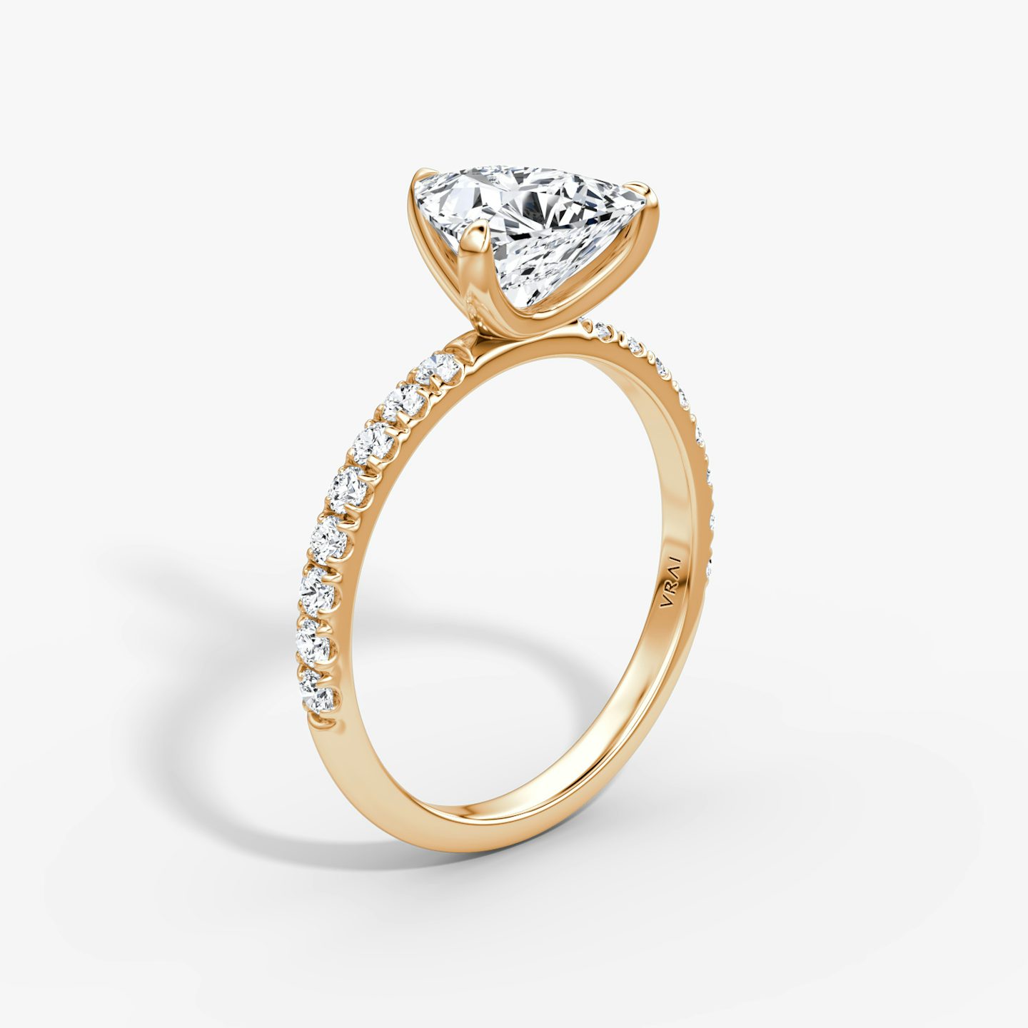 The Classic | Trillion | 14k | Rose Gold | bandAccent: Pavé | bandWidth: large | diamondOrientation: vertical | caratWeight: other