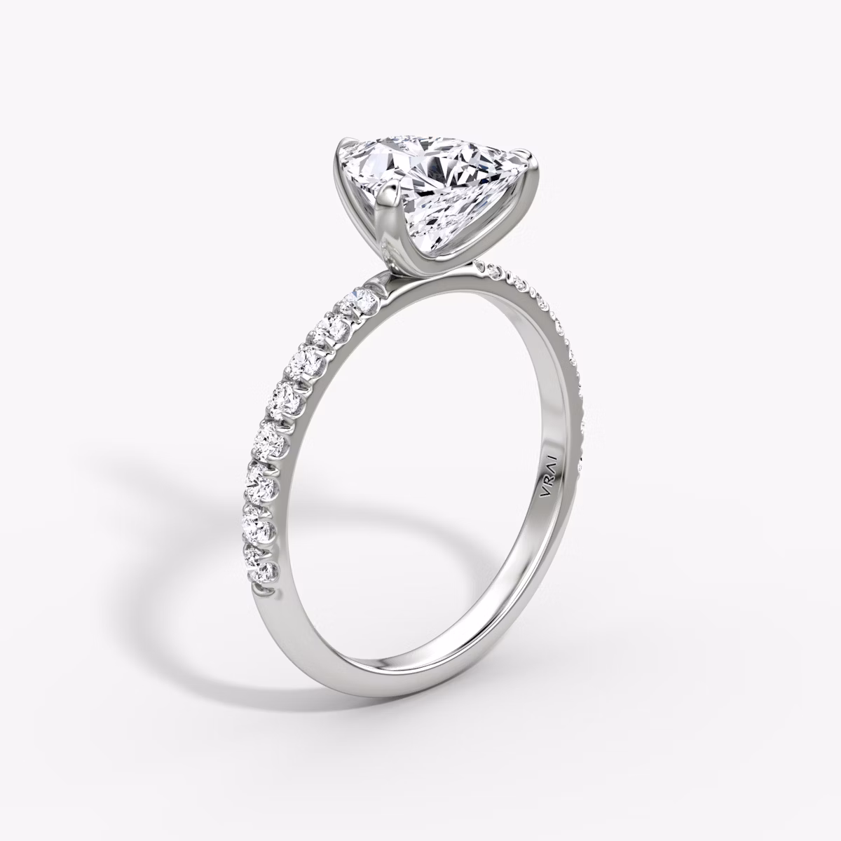 The Classic | Trillion | 18k | White Gold | bandAccent: Pavé | bandWidth: large | diamondOrientation: vertical | caratWeight: other