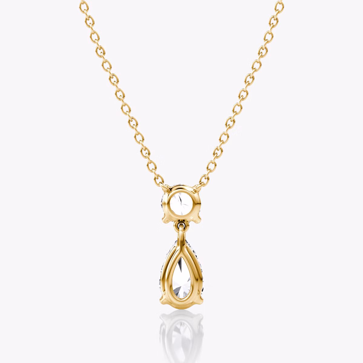 Signature Duo Drop Halskette | Rund und Tropfen | 14k | Gelbgold | caratWeight: 1.50ct