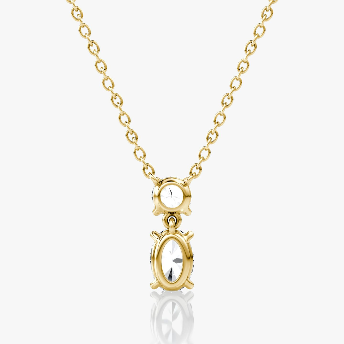 Collar Signature Duo Drop | Brillante y Oval | 14k | Oro amarillo | caratWeight: 0.75ct