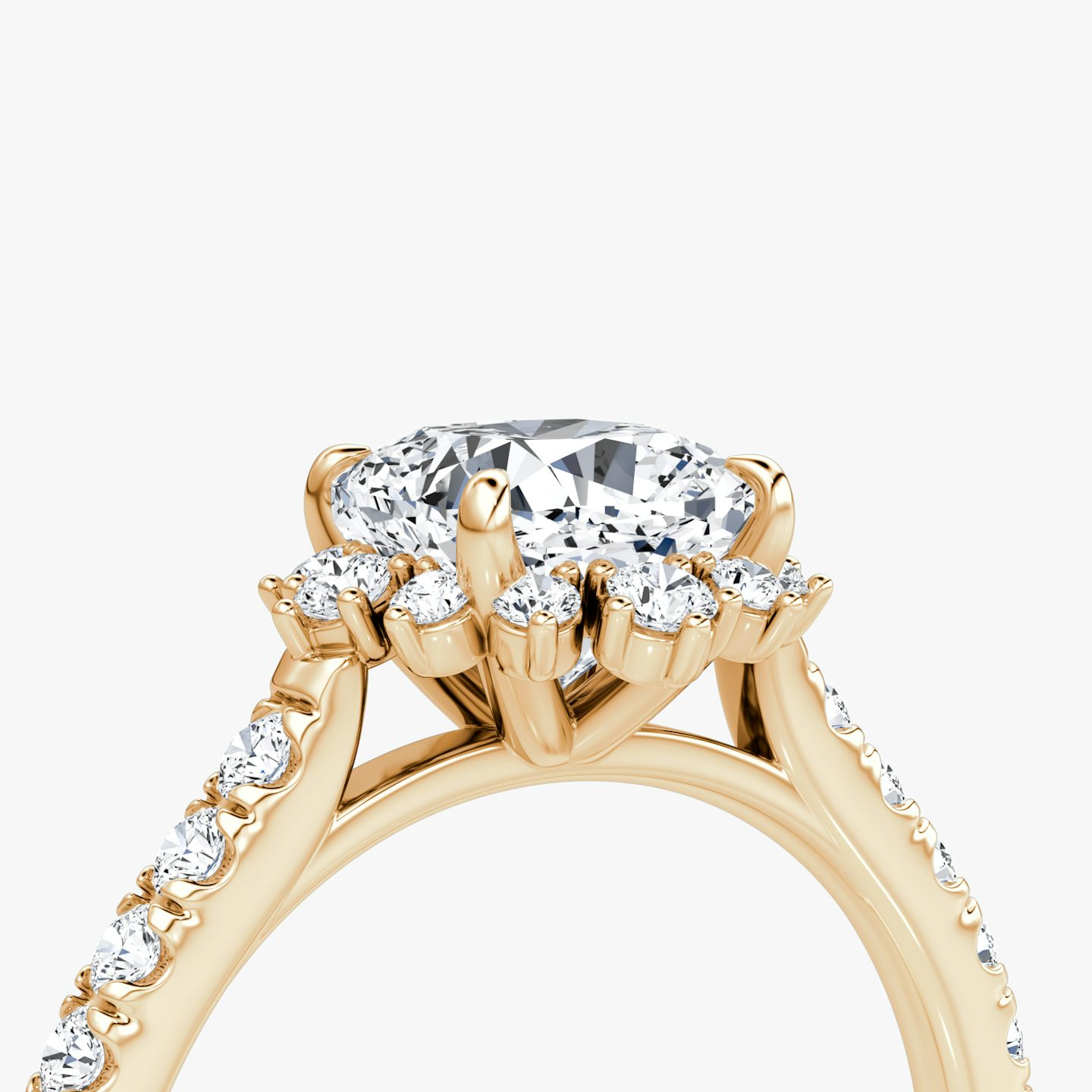 The Aurora Halo | Cushion | 14k | Rose Gold | bandAccent: Pavé | diamondOrientation: vertical | caratWeight: other