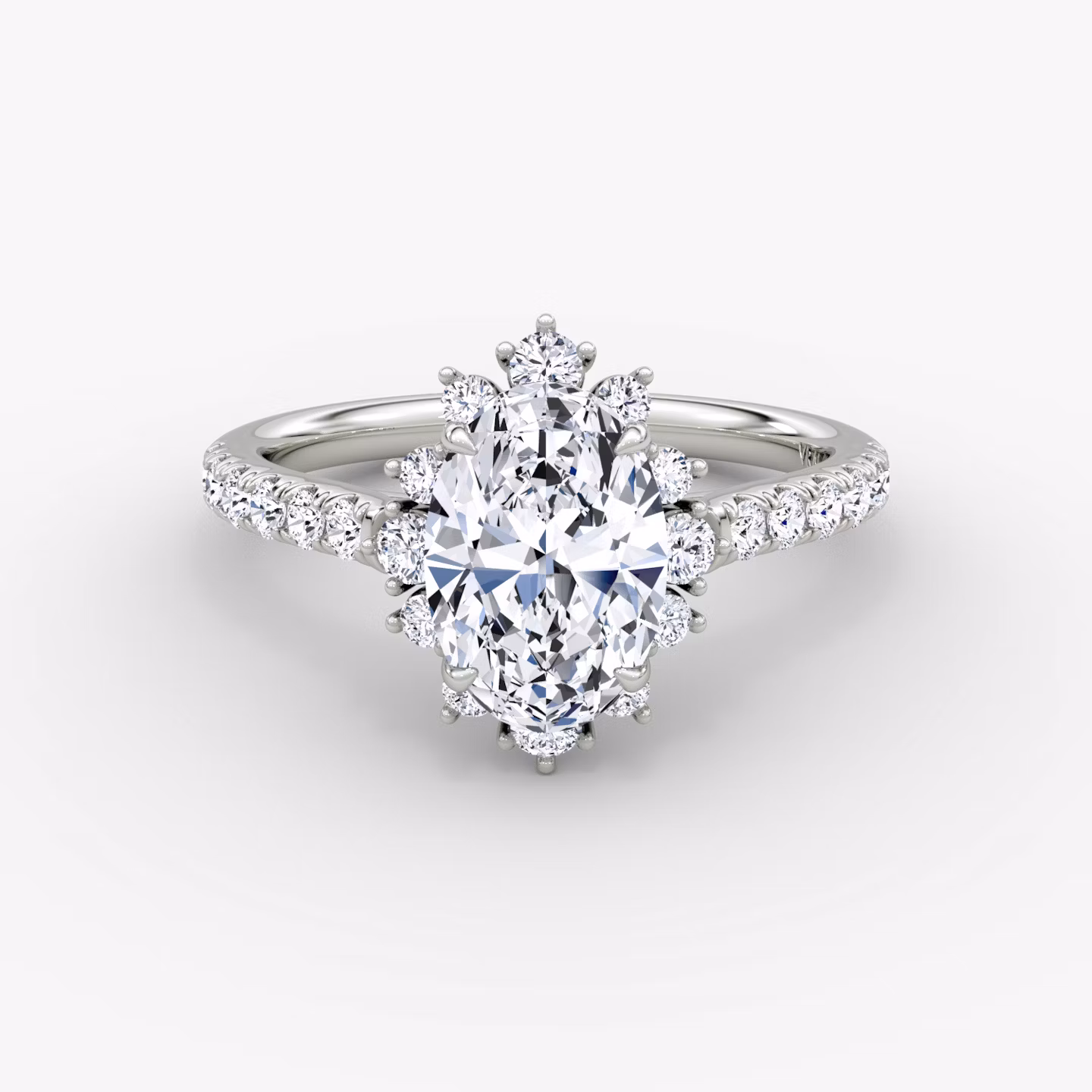 The Aurora Halo Oval | Platinum