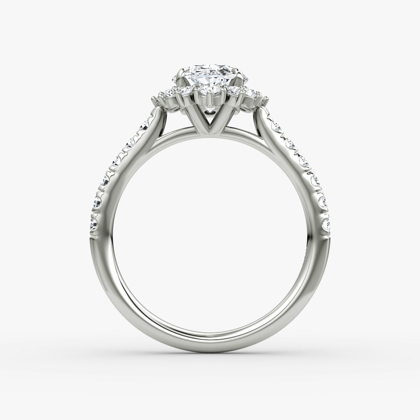 undefined | Oval | 18k | White Gold | bandAccent: Pavé | diamondOrientation: vertical | caratWeight: other