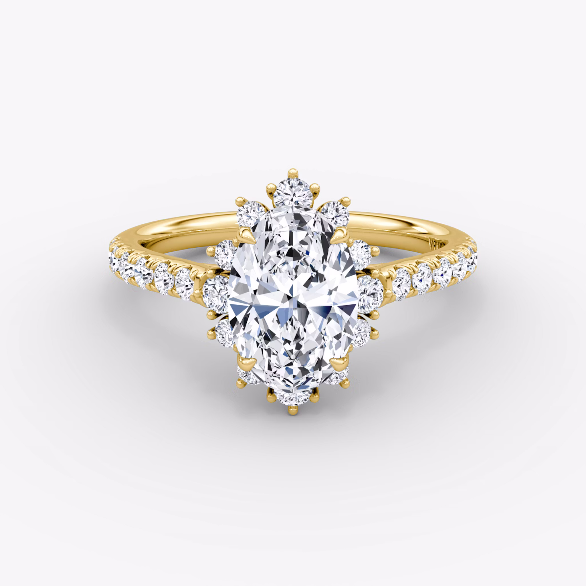 The Aurora Halo Oval | Yellow Gold