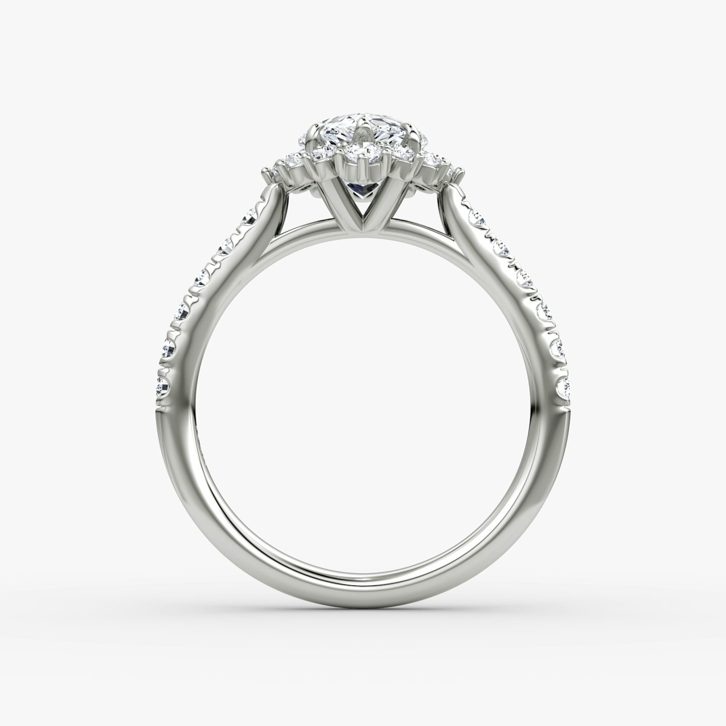 The Aurora Halo | Pear | Platinum | bandAccent: Pavé | diamondOrientation: vertical | caratWeight: other