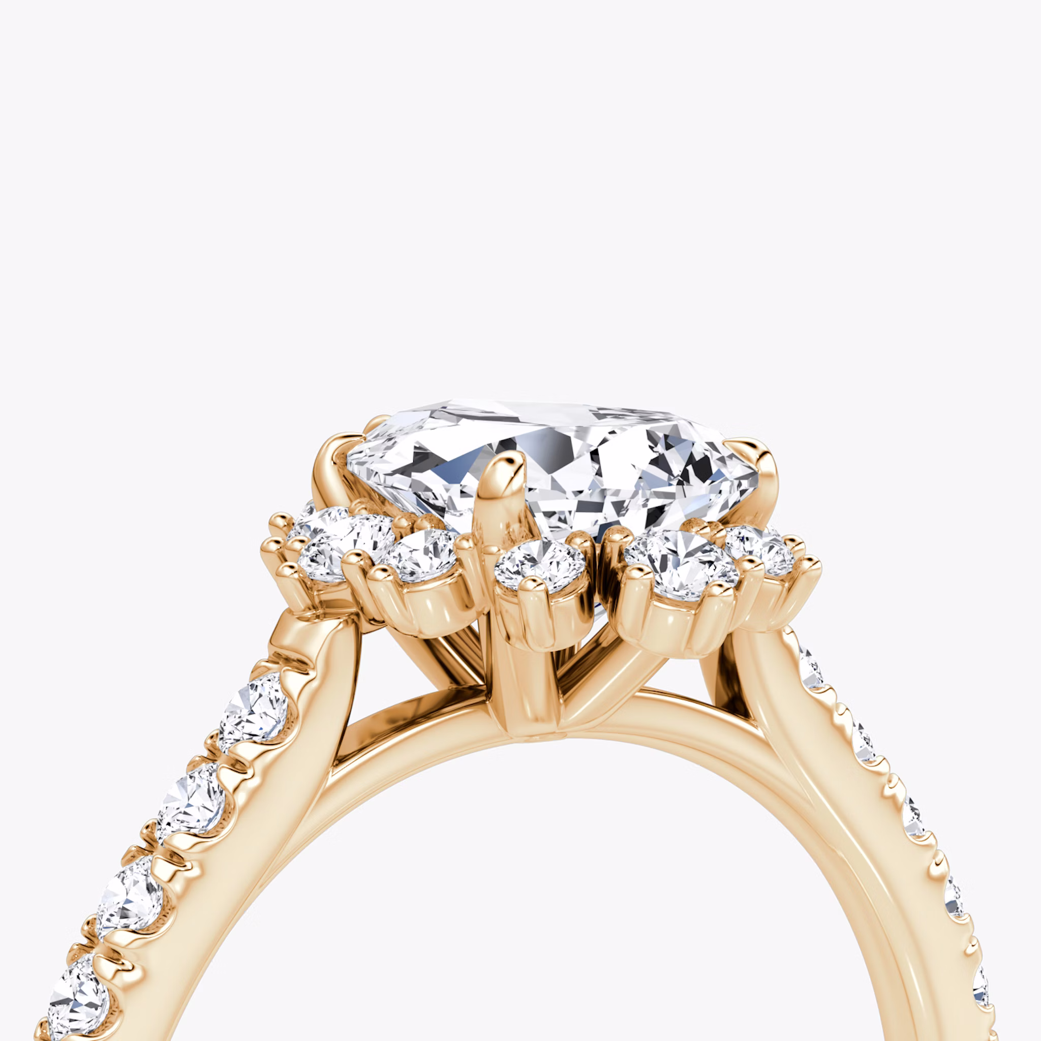 The Aurora Halo | Pear | 14k | Rose Gold | bandAccent: Pavé | diamondOrientation: vertical | caratWeight: other