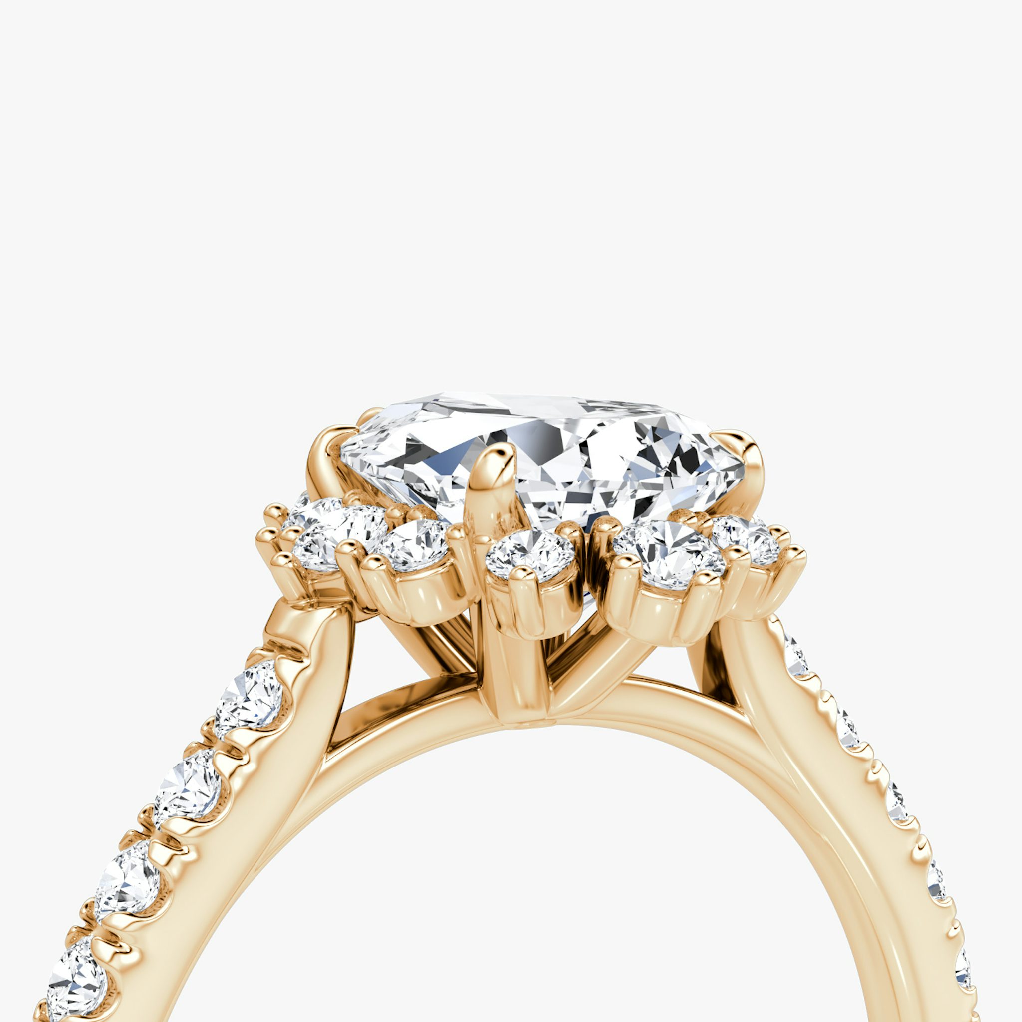 The Aurora Halo | Pear | 14k | Rose Gold | bandAccent: Pavé | diamondOrientation: vertical | caratWeight: other