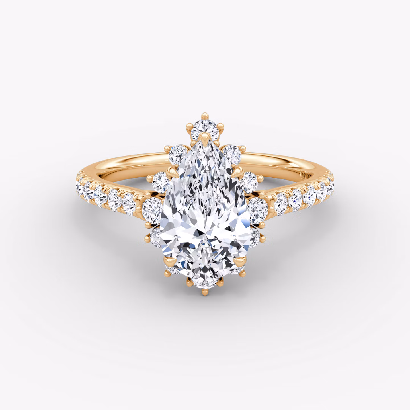 The Aurora Halo Pear | Rose Gold