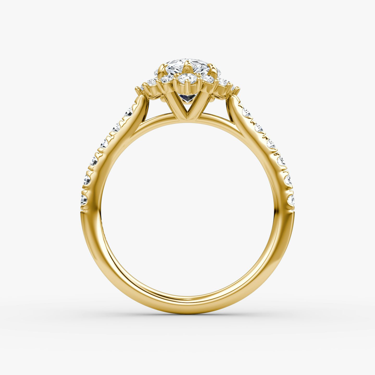 The Aurora Halo | Pear | 18k | Yellow Gold | bandAccent: Pavé | diamondOrientation: vertical | caratWeight: other