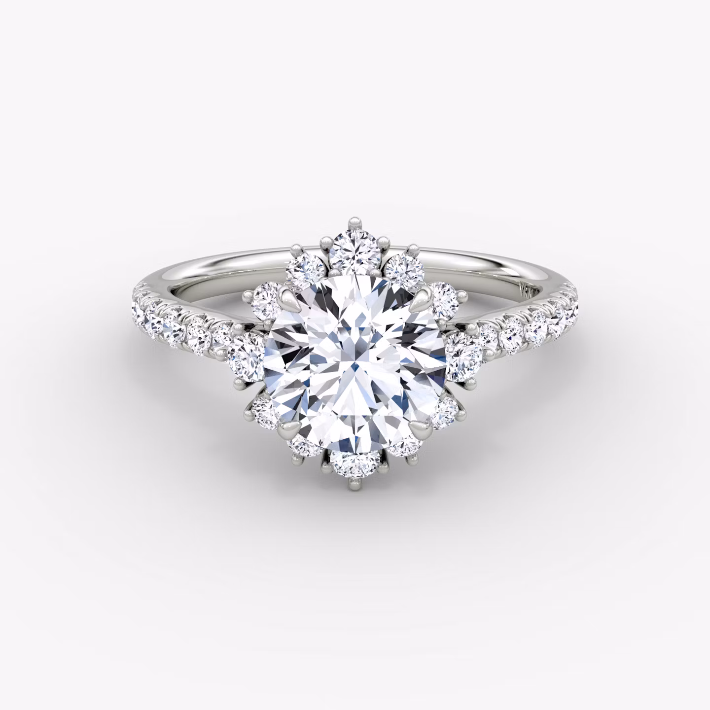 The Aurora Halo Round Brilliant | White Gold