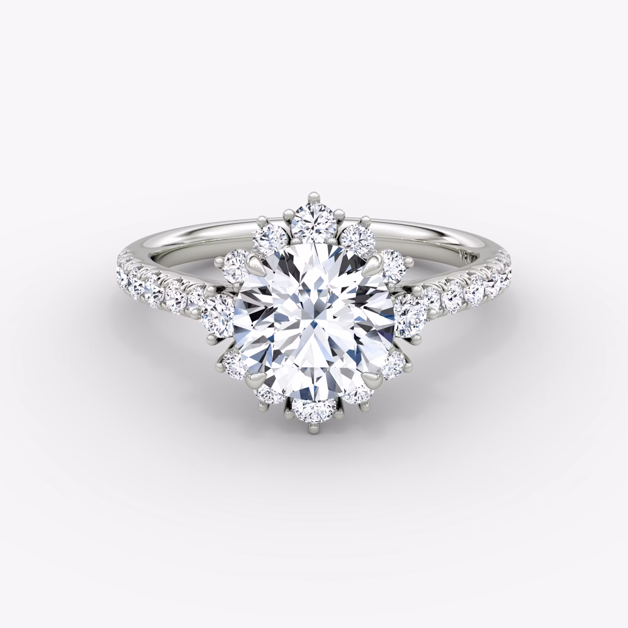 The Aurora Halo Round Brilliant | Platinum