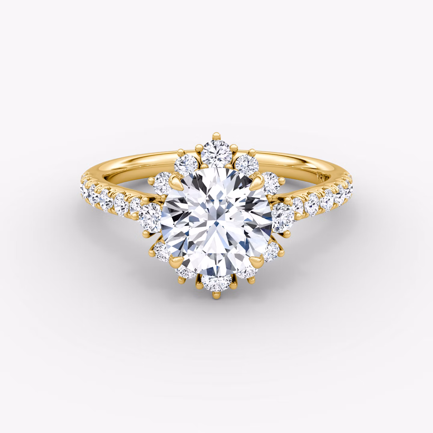 The Aurora Halo Round Brilliant | Yellow Gold