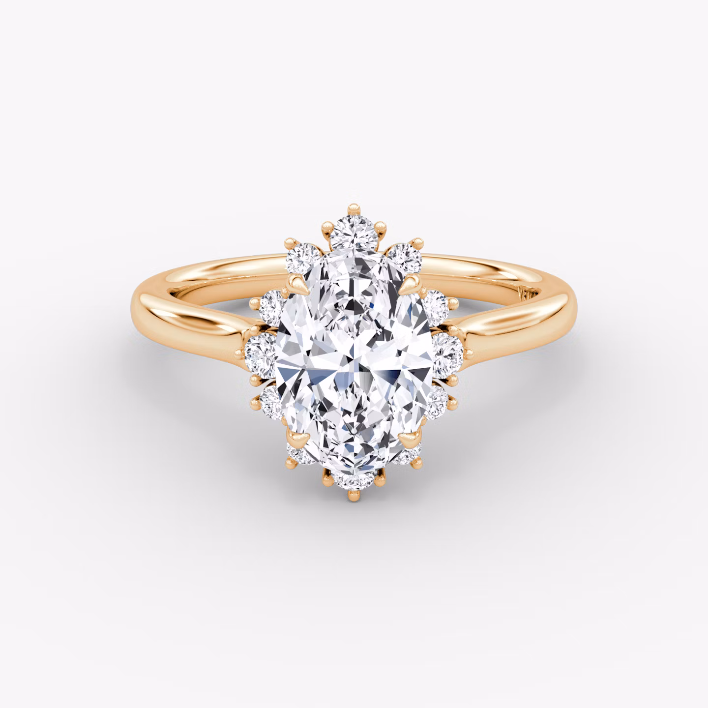 Aurora Halo | Oval | 14k | Roségold | bandAccent: Ohne Pavé-Besatz | diamondOrientation: vertical | caratWeight: other