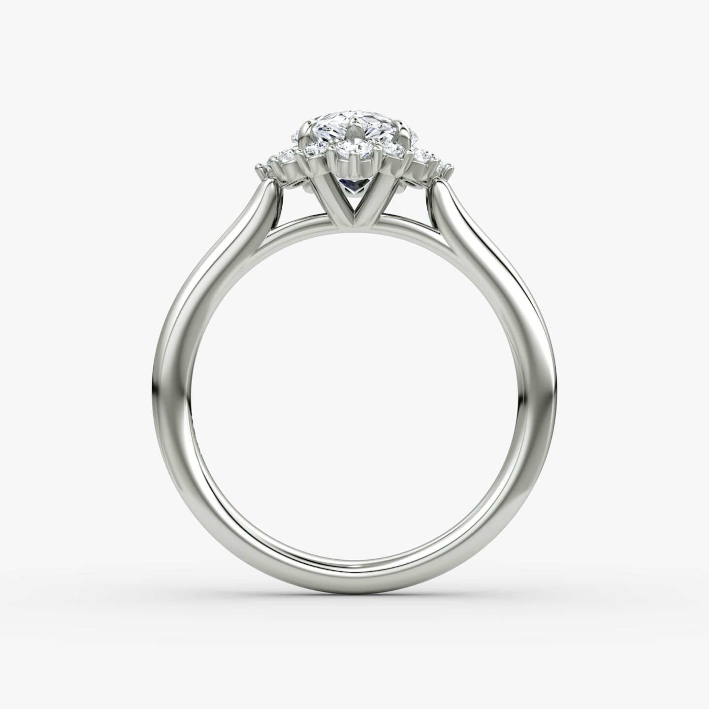 The Aurora Halo | Pear | Platinum | bandAccent: Plain | diamondOrientation: vertical | caratWeight: other