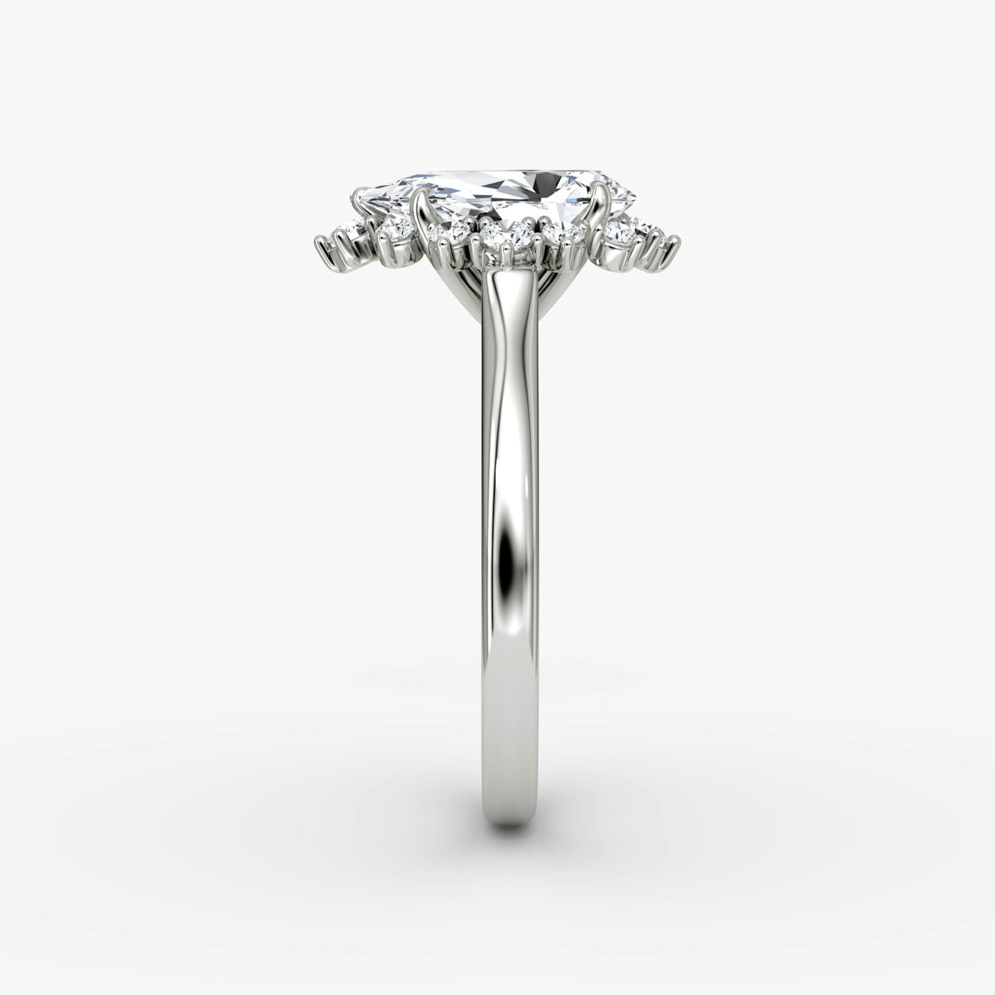 The Aurora Halo | Pear | Platinum | bandAccent: Plain | diamondOrientation: vertical | caratWeight: other