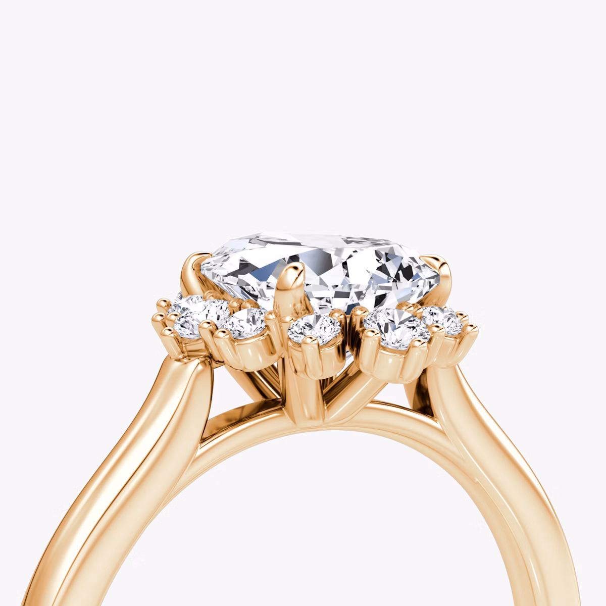 The Aurora Halo | Pear | 14k | Rose Gold | bandAccent: Plain | diamondOrientation: vertical | caratWeight: other