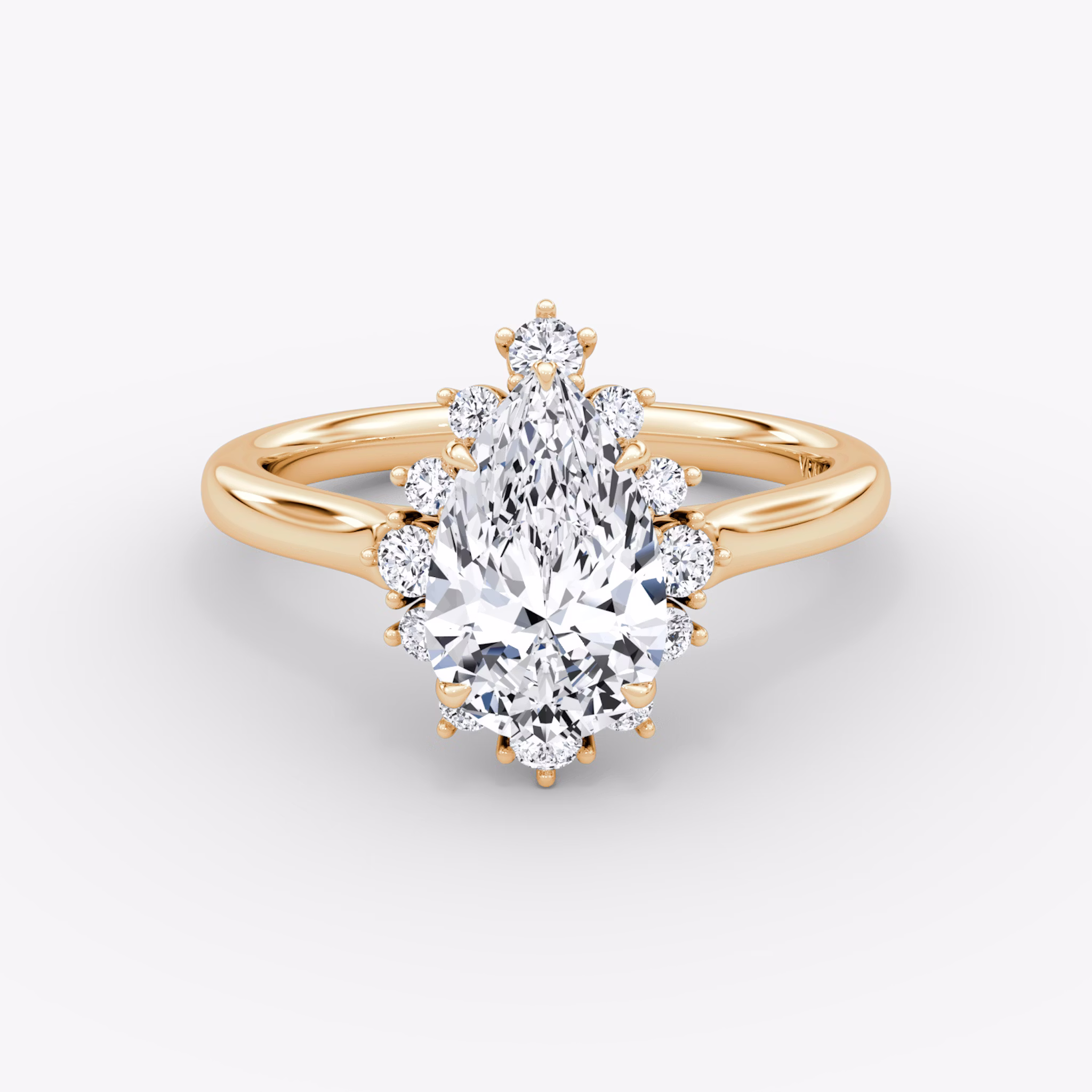 Aurora Halo | Tropfen | 14k | Roségold | bandAccent: Ohne Pavé-Besatz | diamondOrientation: vertical | caratWeight: other