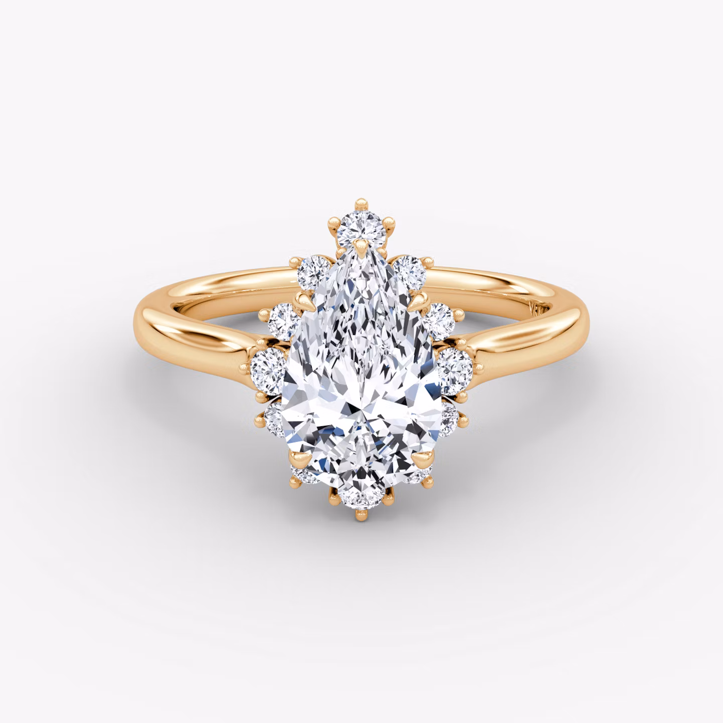 The Aurora Halo Pear | Rose Gold