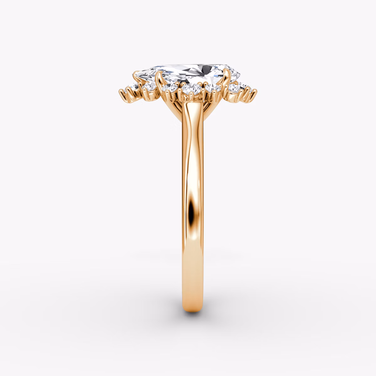 The Aurora Halo | Pear | 14k | Rose Gold | bandAccent: Plain | diamondOrientation: vertical | caratWeight: other