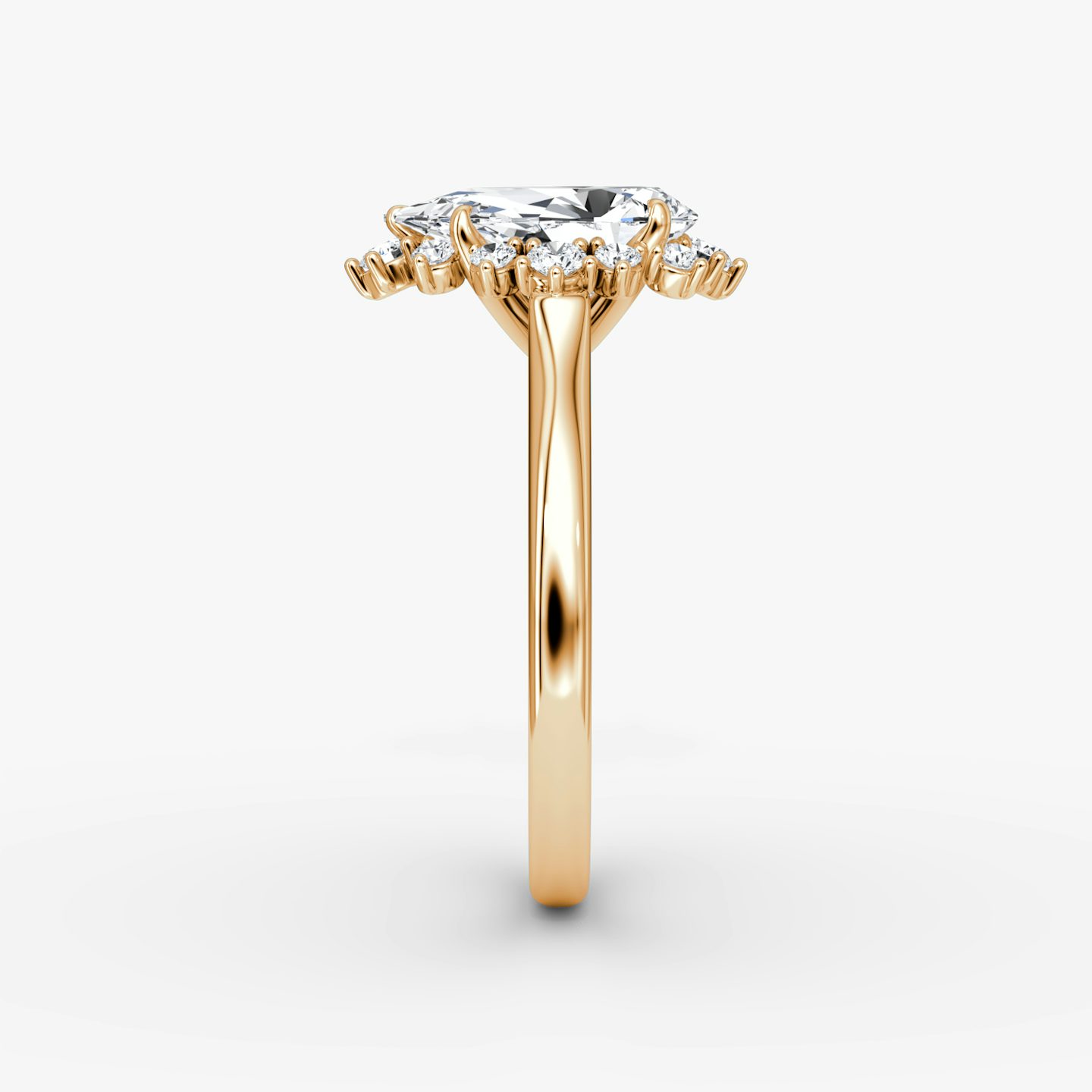 The Aurora Halo | Pear | 14k | Rose Gold | bandAccent: Plain | diamondOrientation: vertical | caratWeight: other