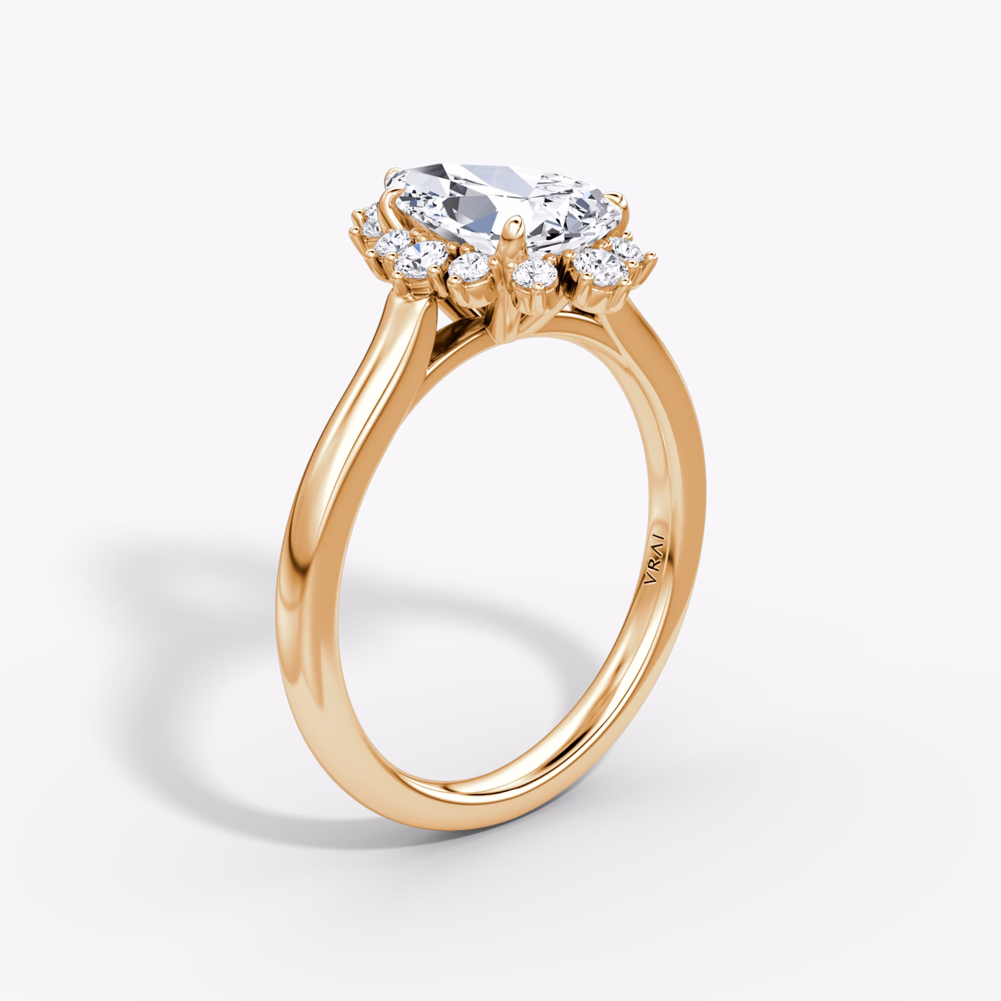 Aurora Halo | Tropfen | 14k | Roségold | bandAccent: Ohne Pavé-Besatz | diamondOrientation: vertical | caratWeight: other