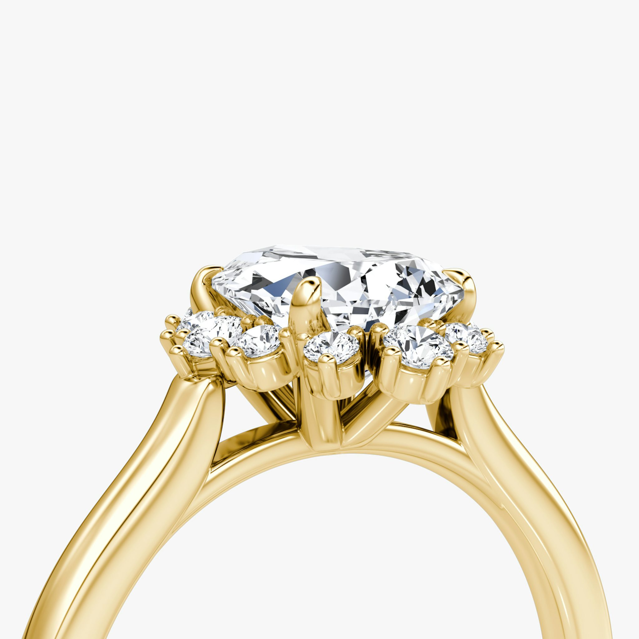 The Aurora Halo | Pear | 18k | Yellow Gold | bandAccent: Plain | diamondOrientation: vertical | caratWeight: other