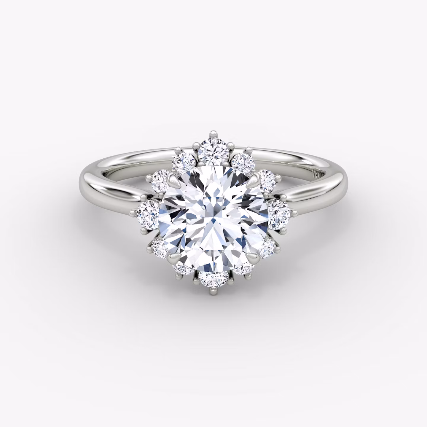 The Aurora Halo Round Brilliant | White Gold