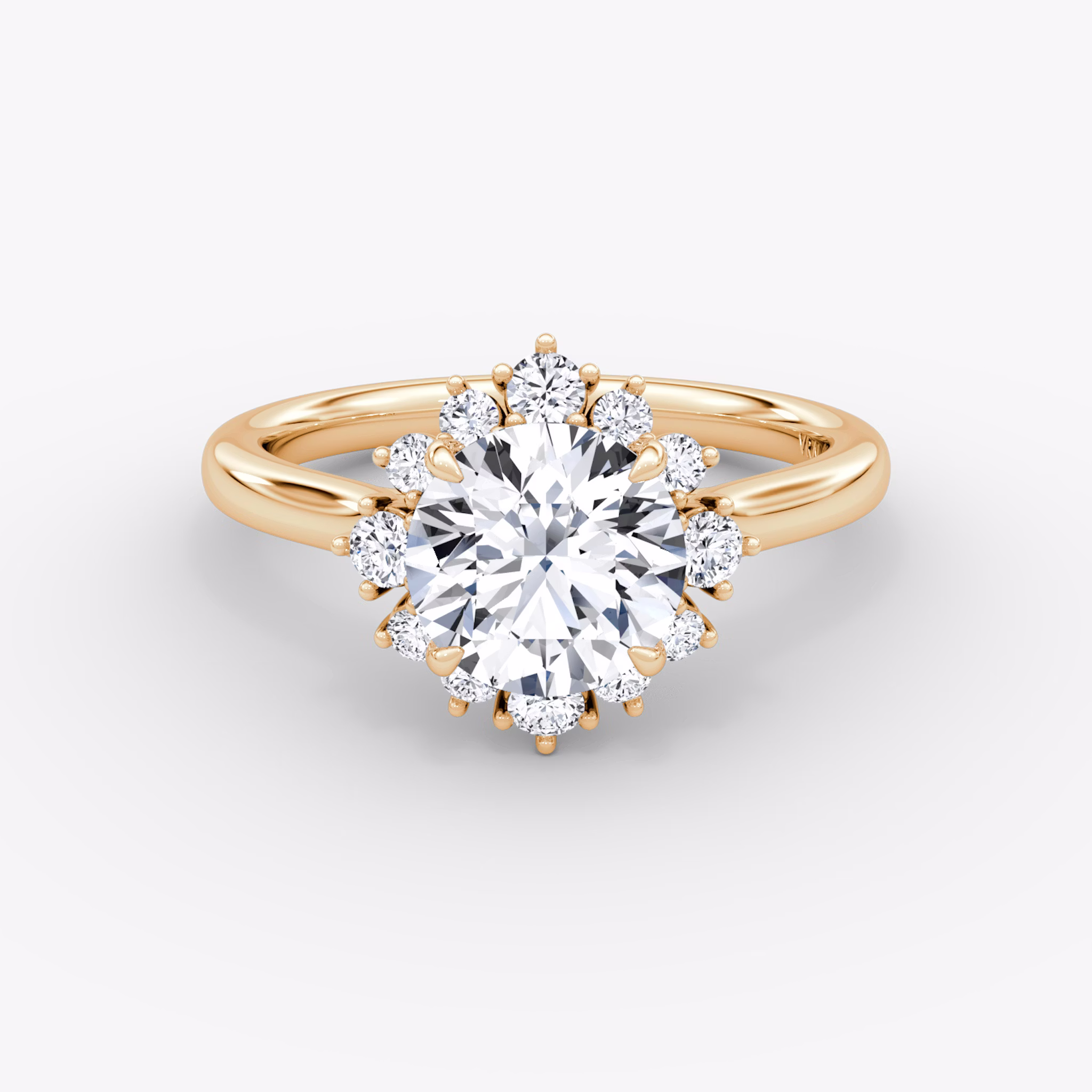 Aurora Halo | Rund | 14k | Roségold | bandAccent: Ohne Pavé-Besatz | caratWeight: 1.0ct | diamondOrientation: vertical