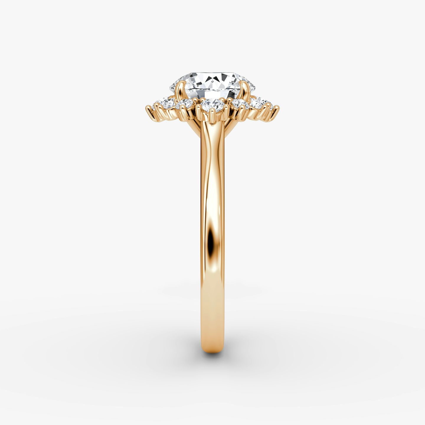 Anillo de compromiso Aurora Halo | Brillante | 14k | Oro rosa | bandAccent: Simple | caratWeight: 1.0ct | diamondOrientation: vertical