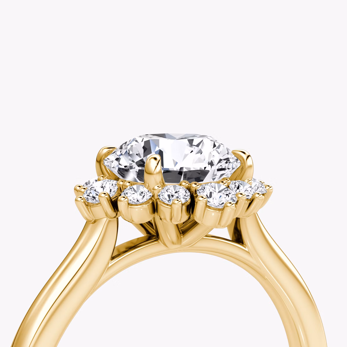 Aurora Halo | Rund | 18k | Gelbgold | bandAccent: Ohne Pavé-Besatz | caratWeight: 1.5ct | diamondOrientation: vertical