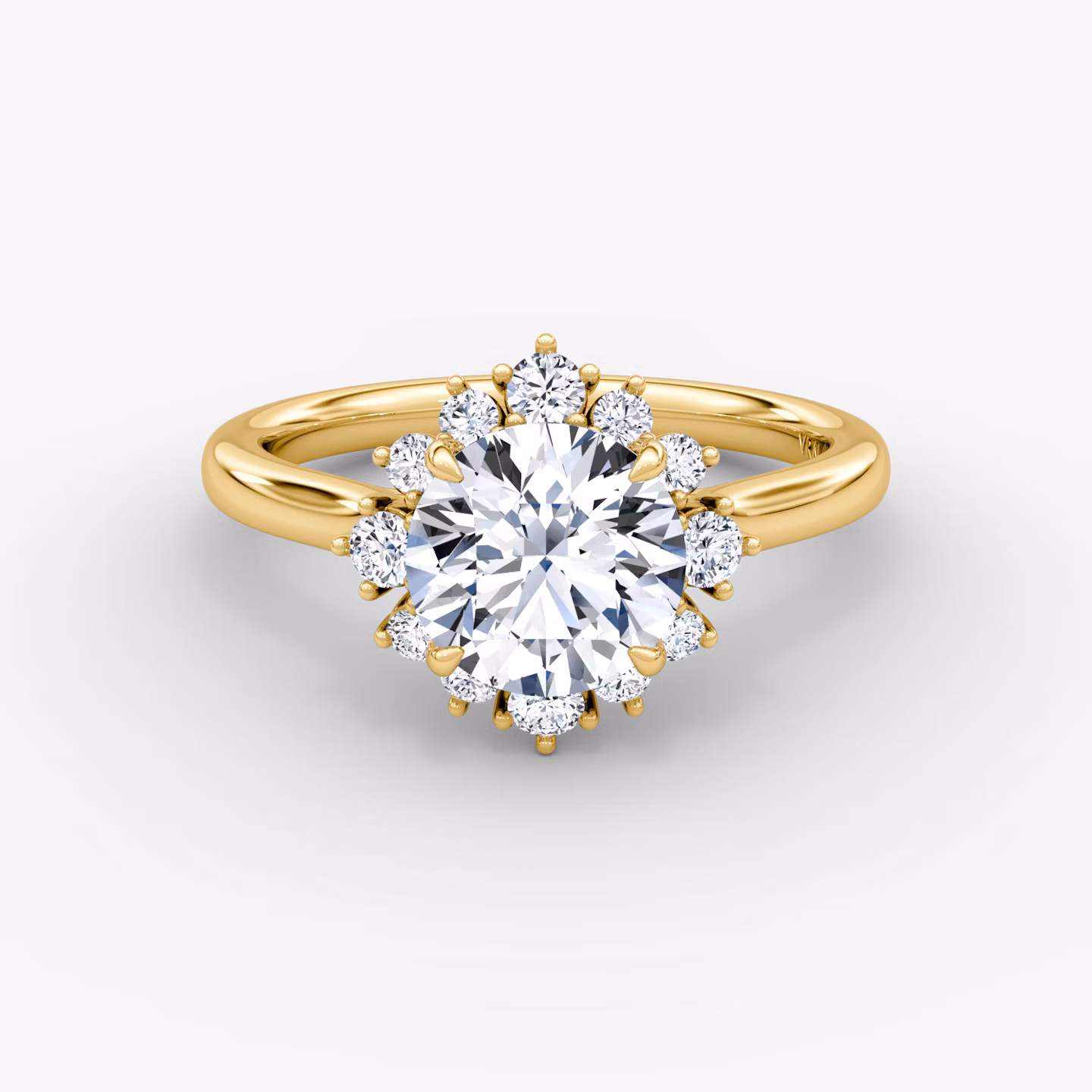 The Aurora Halo Round Brilliant | Yellow Gold
