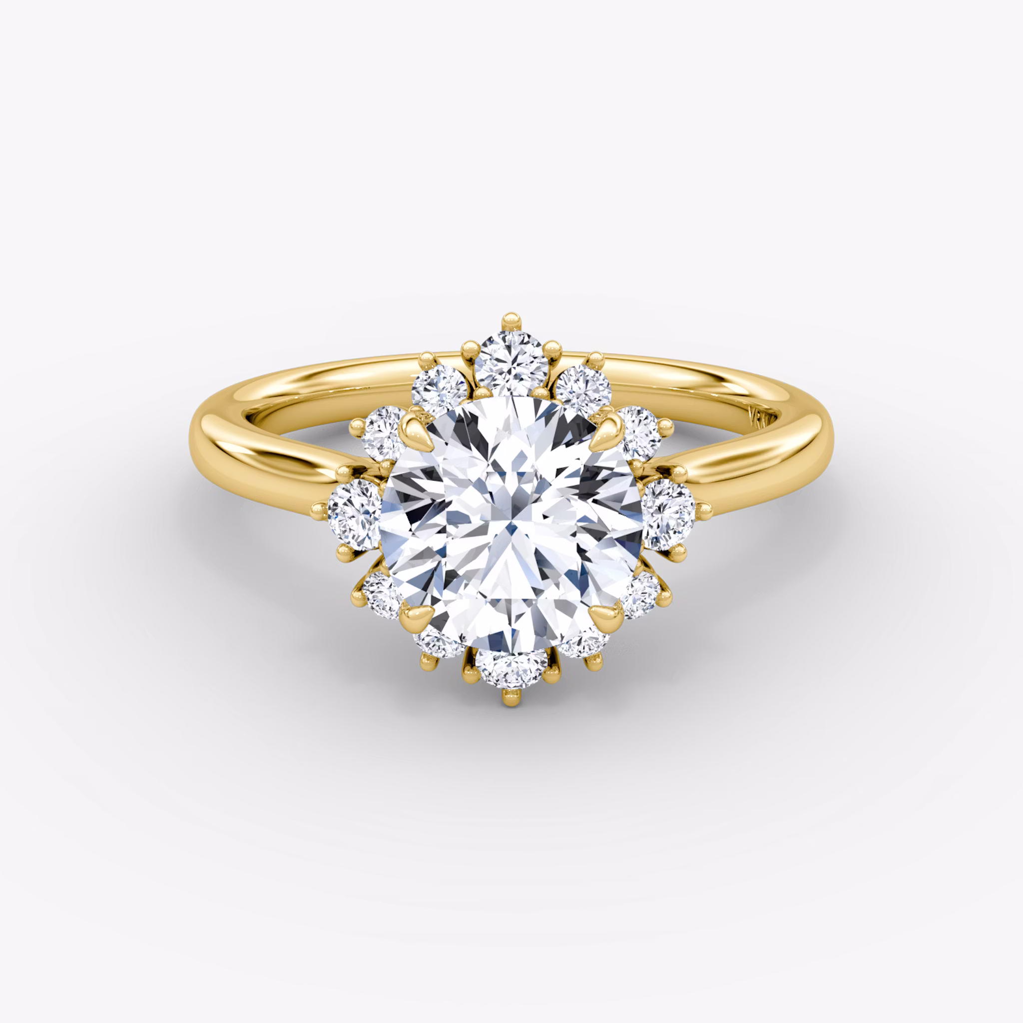 The Aurora Halo Round Brilliant | Yellow Gold